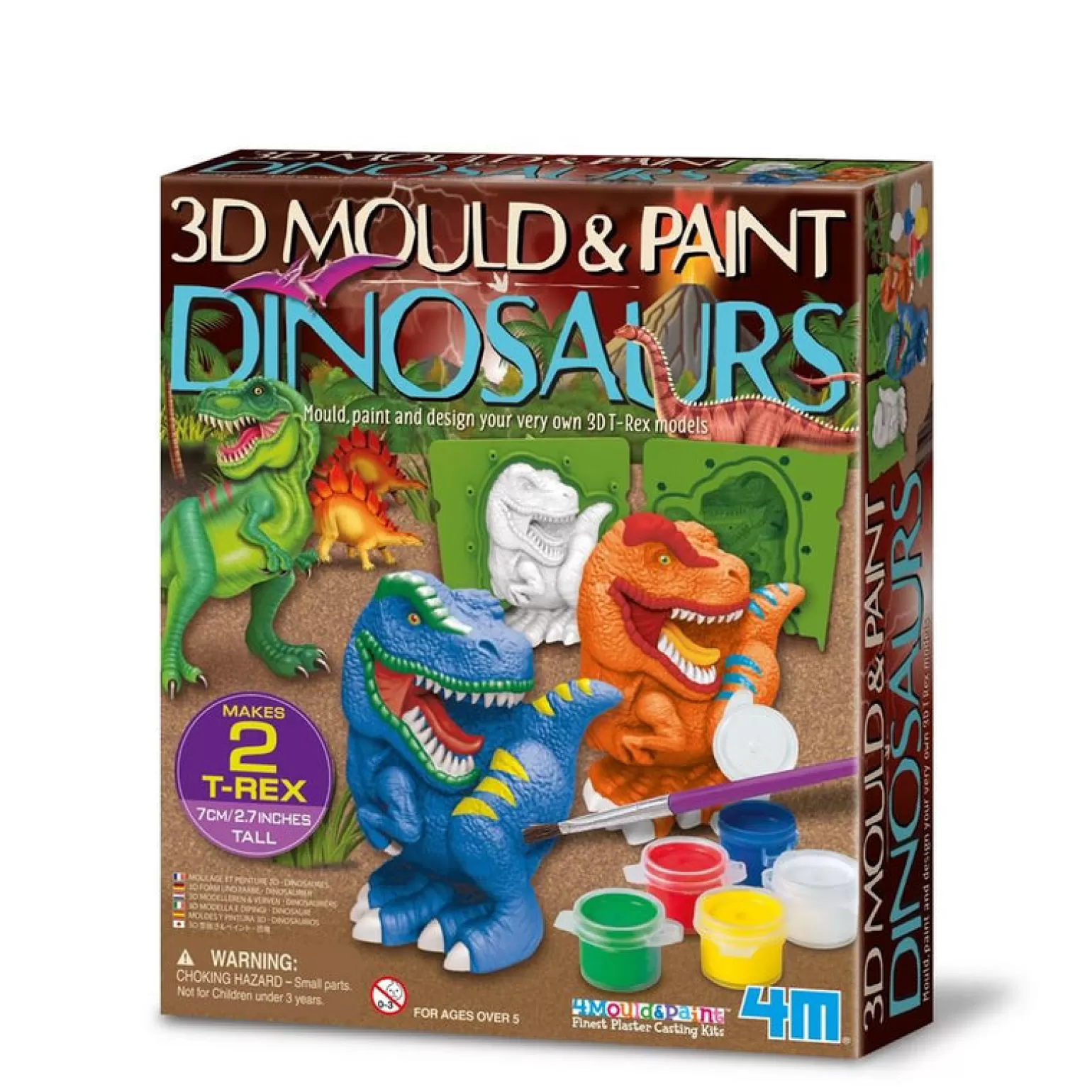 Clearance - 3D Mould & Paint 3D Dinosaurs Arts + Crafts