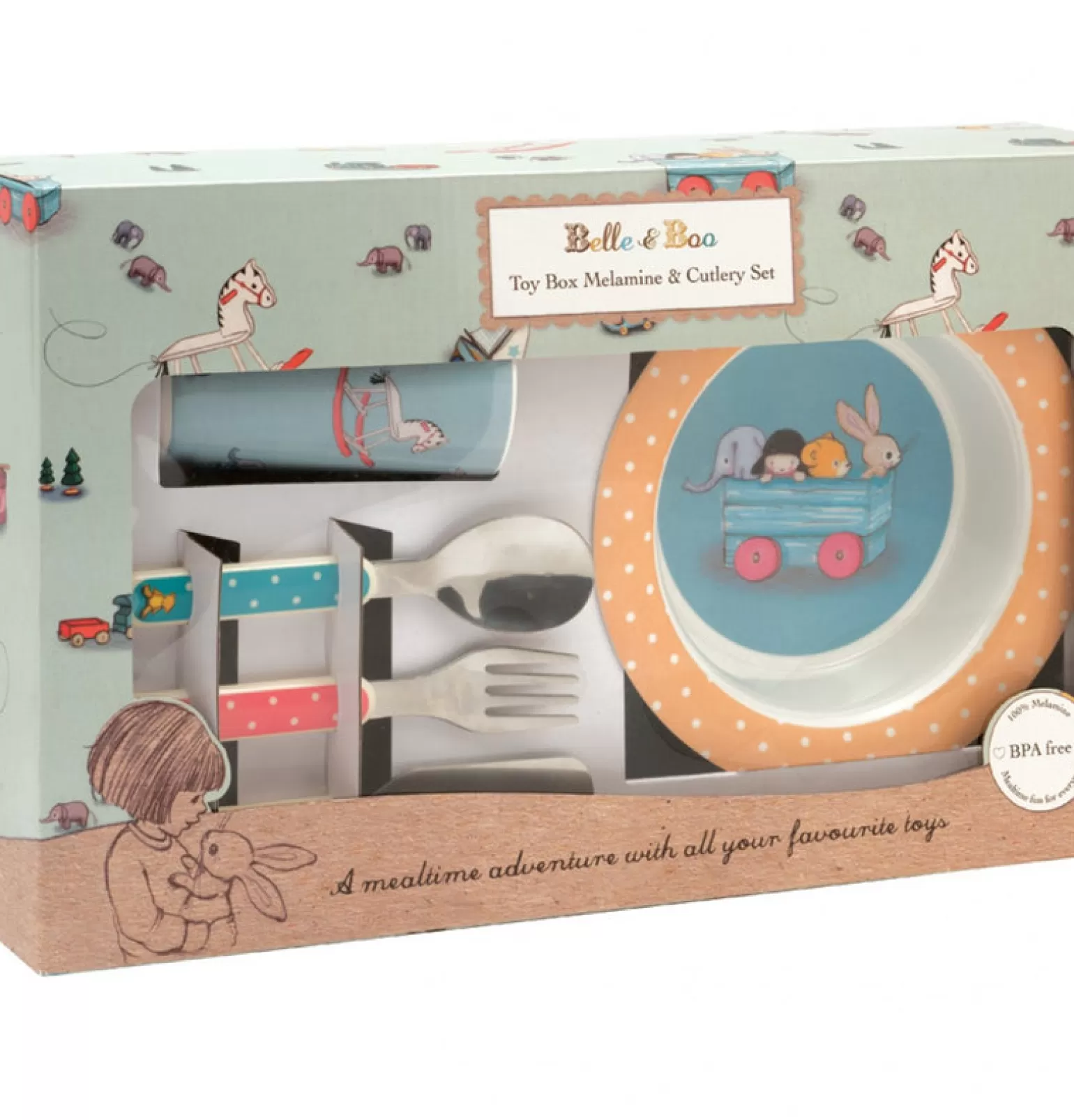 Tinco Belle & Boo 6 Piece Melamine & Cutlery Dinner Set