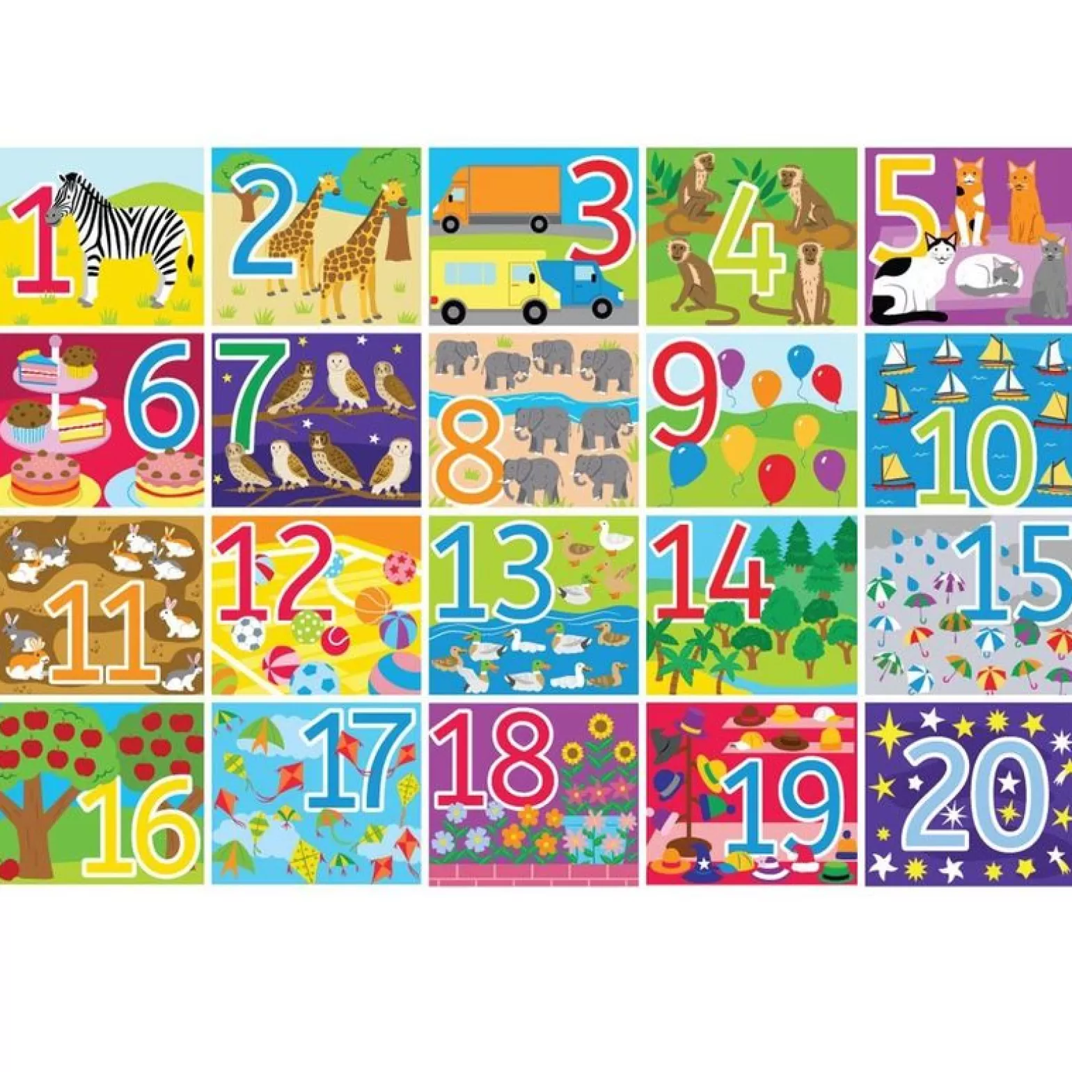 big jigs - Wooden Floor Puzzle Counting 1-20