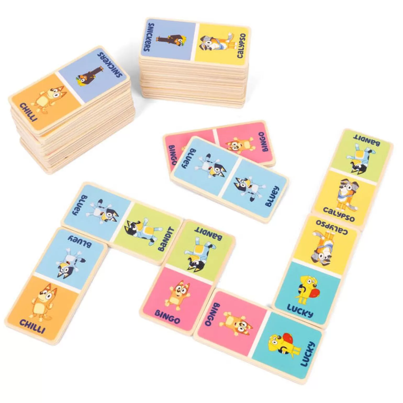 Fashion Bluey Wooden Dominoes Wooden Toys