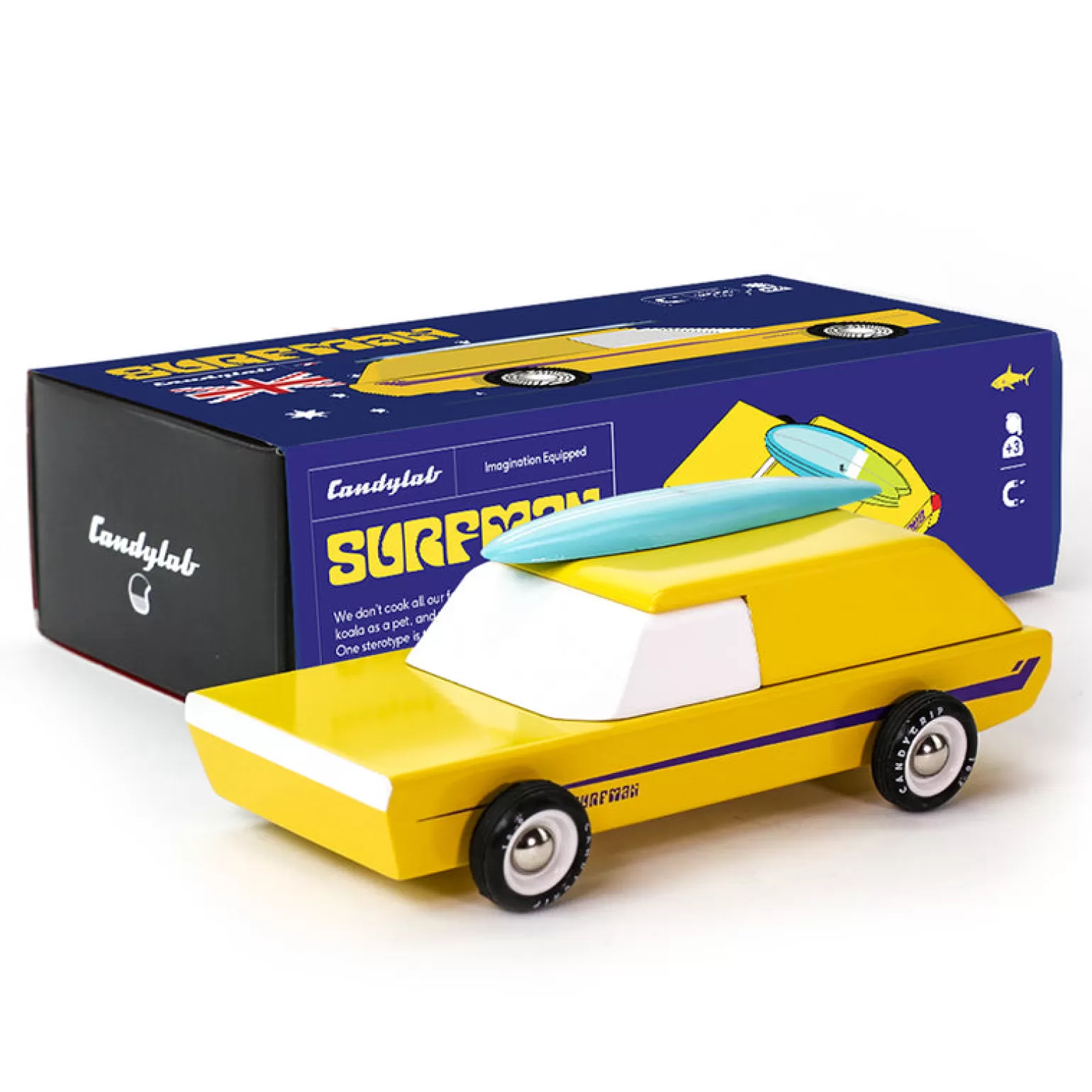 CandyLab Wooden Toy Cars - Surfman Toy Car