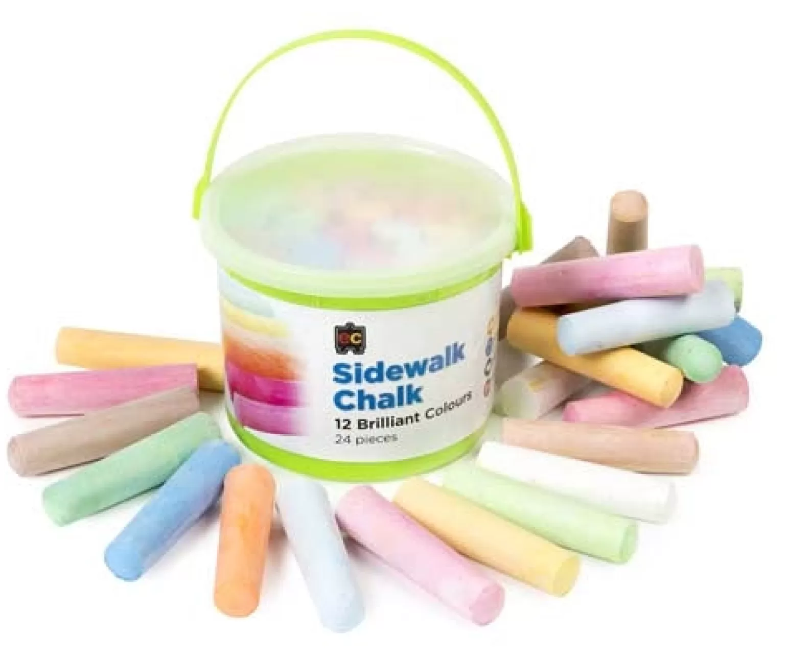 Fashion Chalk - Sidewalk Chalk Bucket 24 Pieces Arts + Crafts