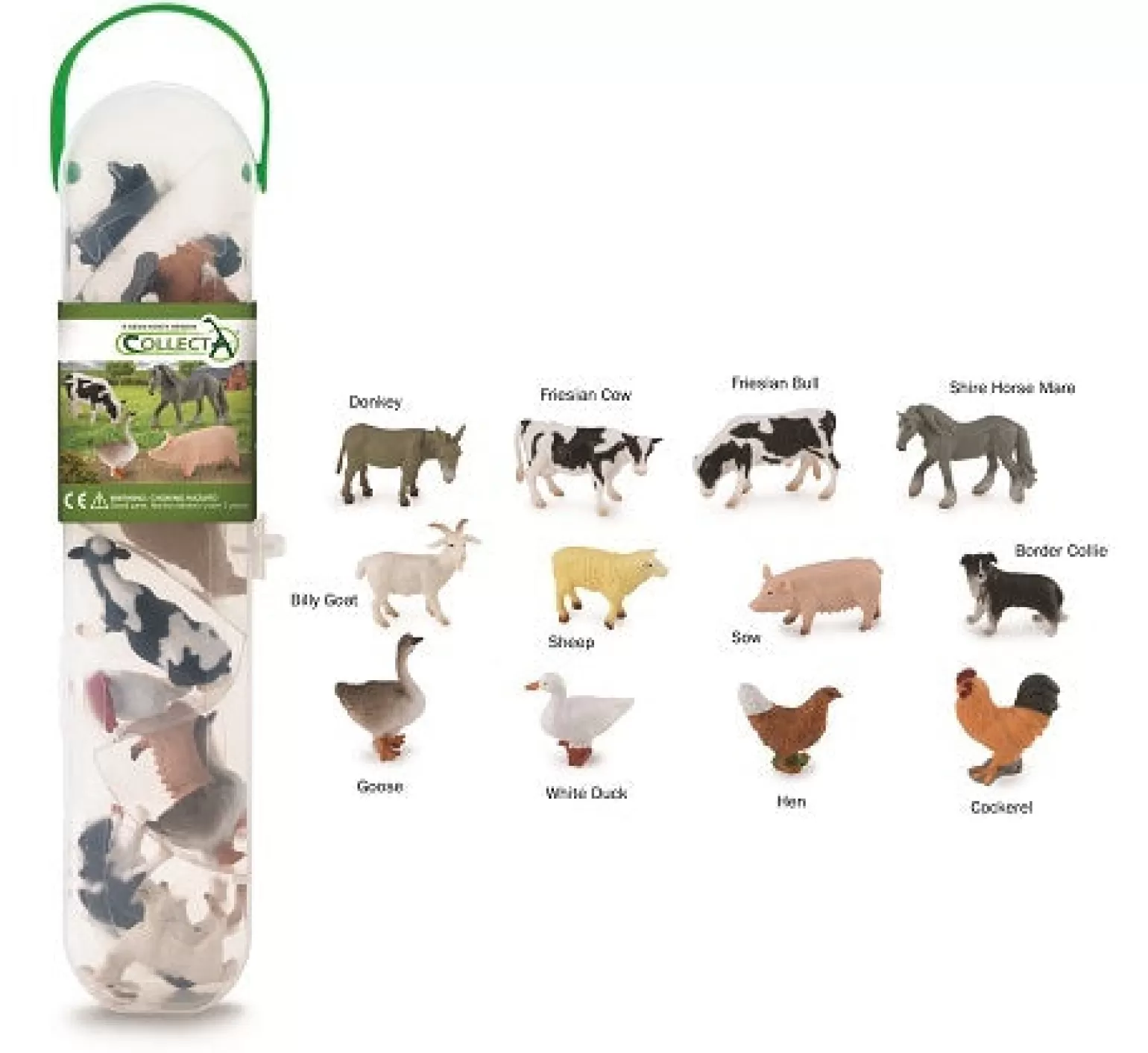 Outlet Tube Farm 12 Pieces Animals + Figurines