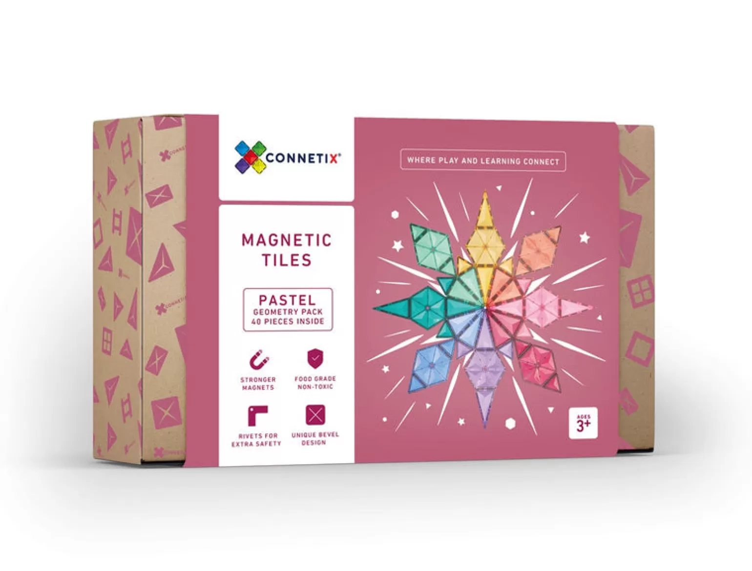 Connetix Tiles - 40 Piece Pastel Geometry Set