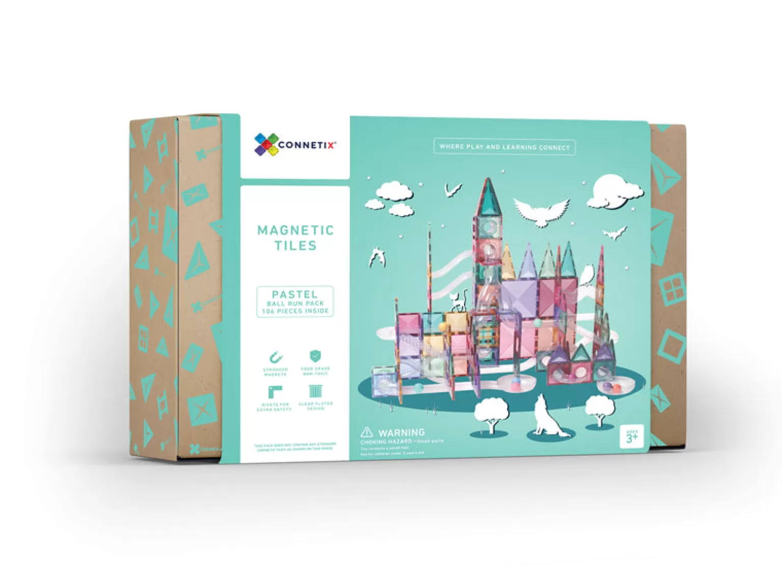 Connetix Tiles Pastel Ball Run 106 Piece Set