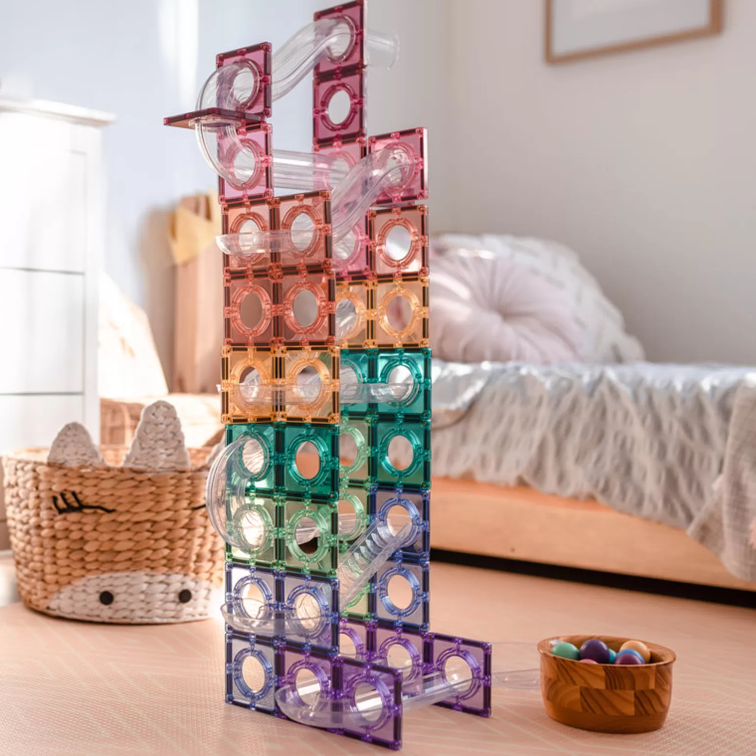 Connetix Tiles Pastel Ball Run 106 Piece Set