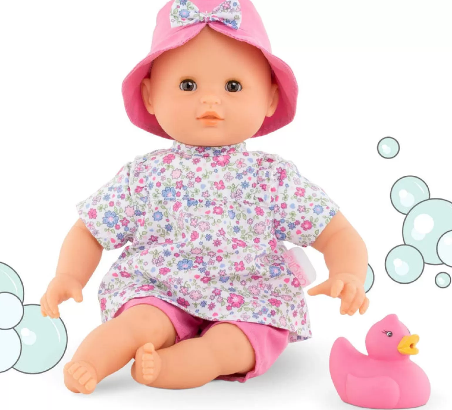 Flash Sale - Bebe Bath Pink Flowers Dolls + Accessories