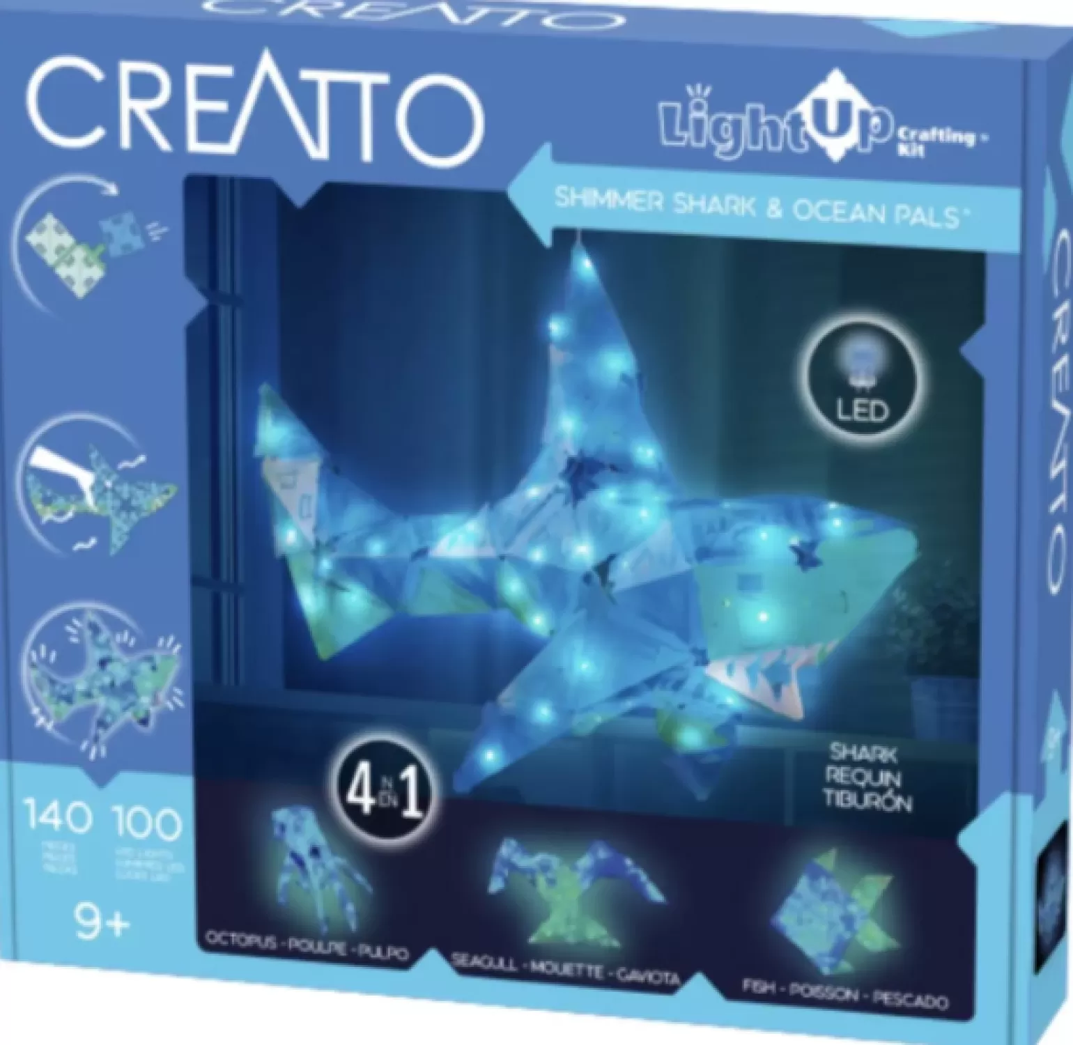 creatto -Light-Up Crafting Kit Shimmer Shark & Ocean Pals