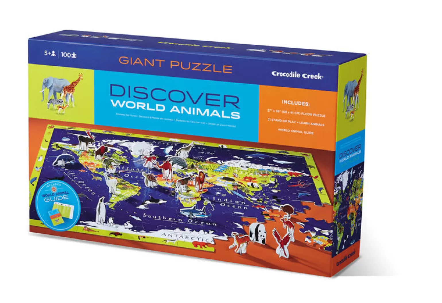 Crocodile Creek - Discover The World Puzzle + Play, 100 Pieces