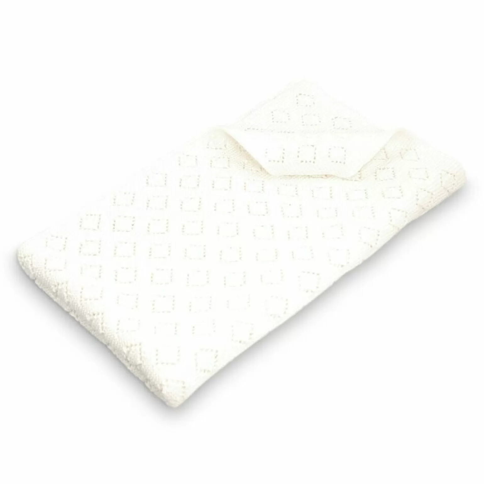 Childplay Melbourne D Lux - Milo Diamond Knit Blanket In Ivory