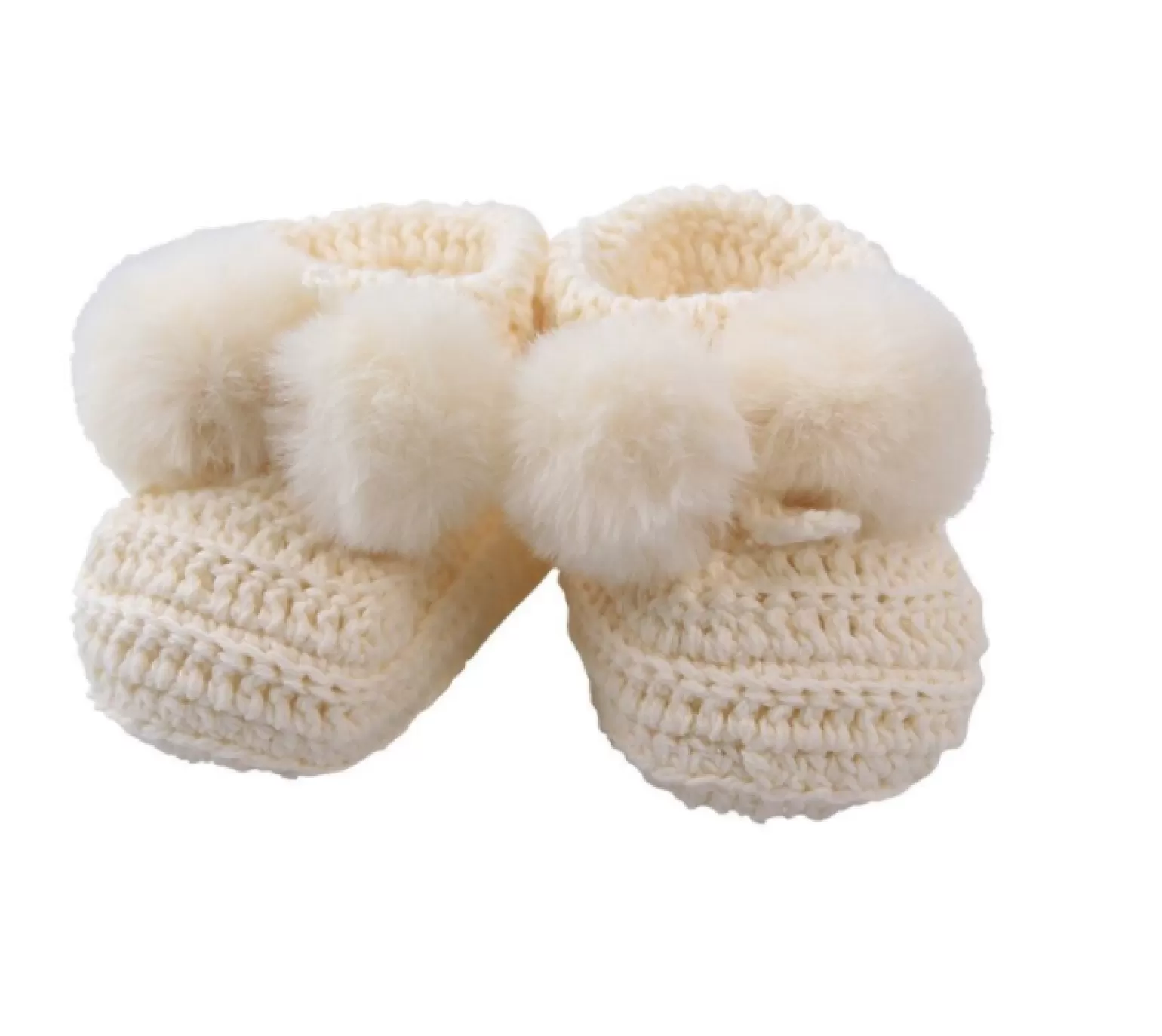 Childplay Melbourne D Lux - Topsy Pom Pom Booties In Ivory