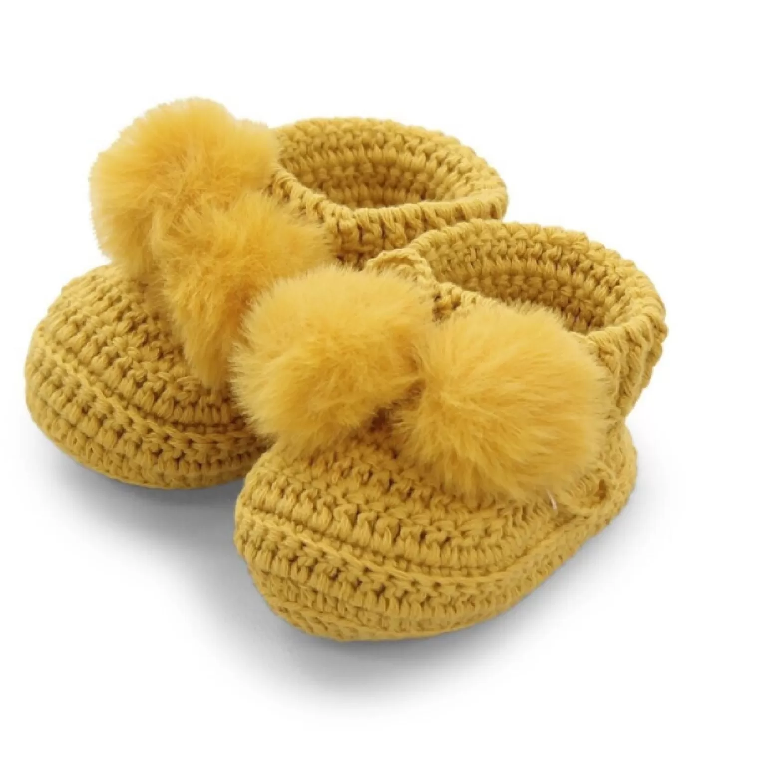 Childplay Melbourne D Lux - Topsy Pom Pom Booties In Mustard