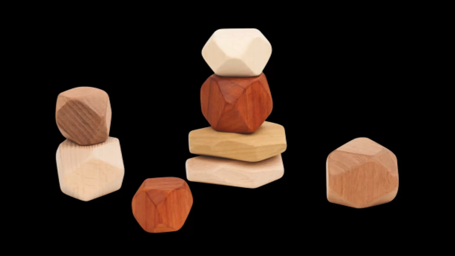 Store Wooden Stacking Stones Wooden Toys