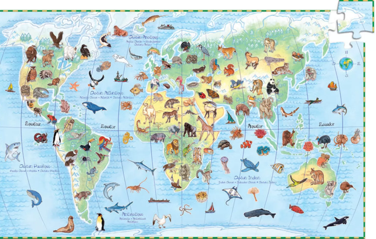 Djeco - 100 Piece Observation Puzzle World's Animals