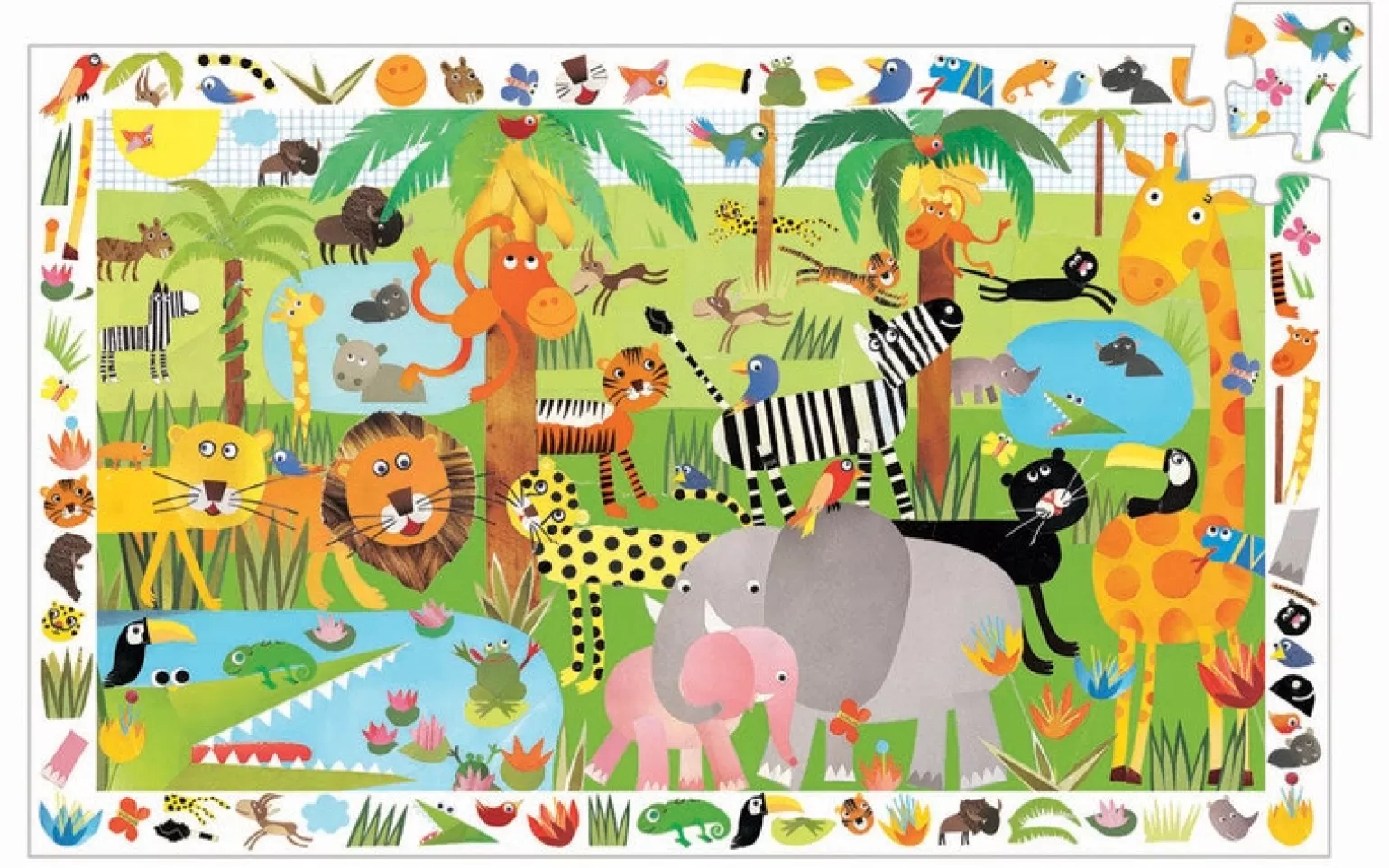 Djeco - 35 Piece Observation Puzzle, Jungle