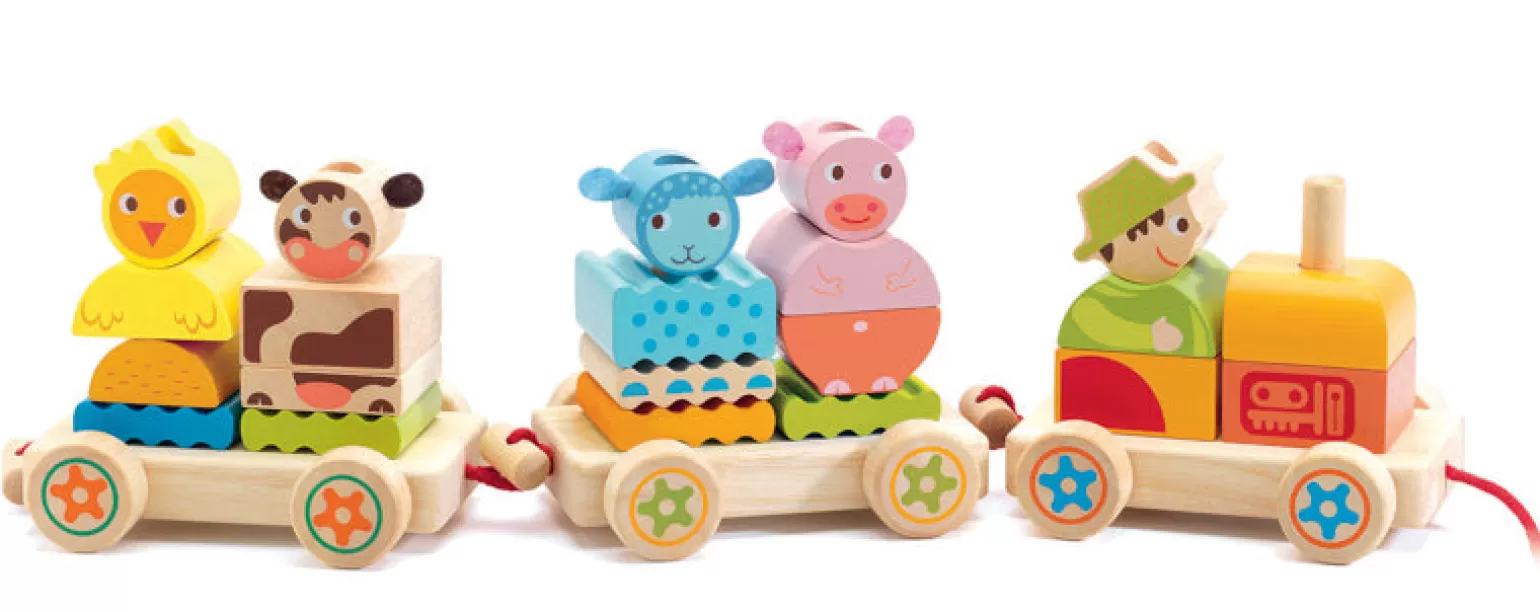 New - Creafarme Wooden Train Wooden Toys