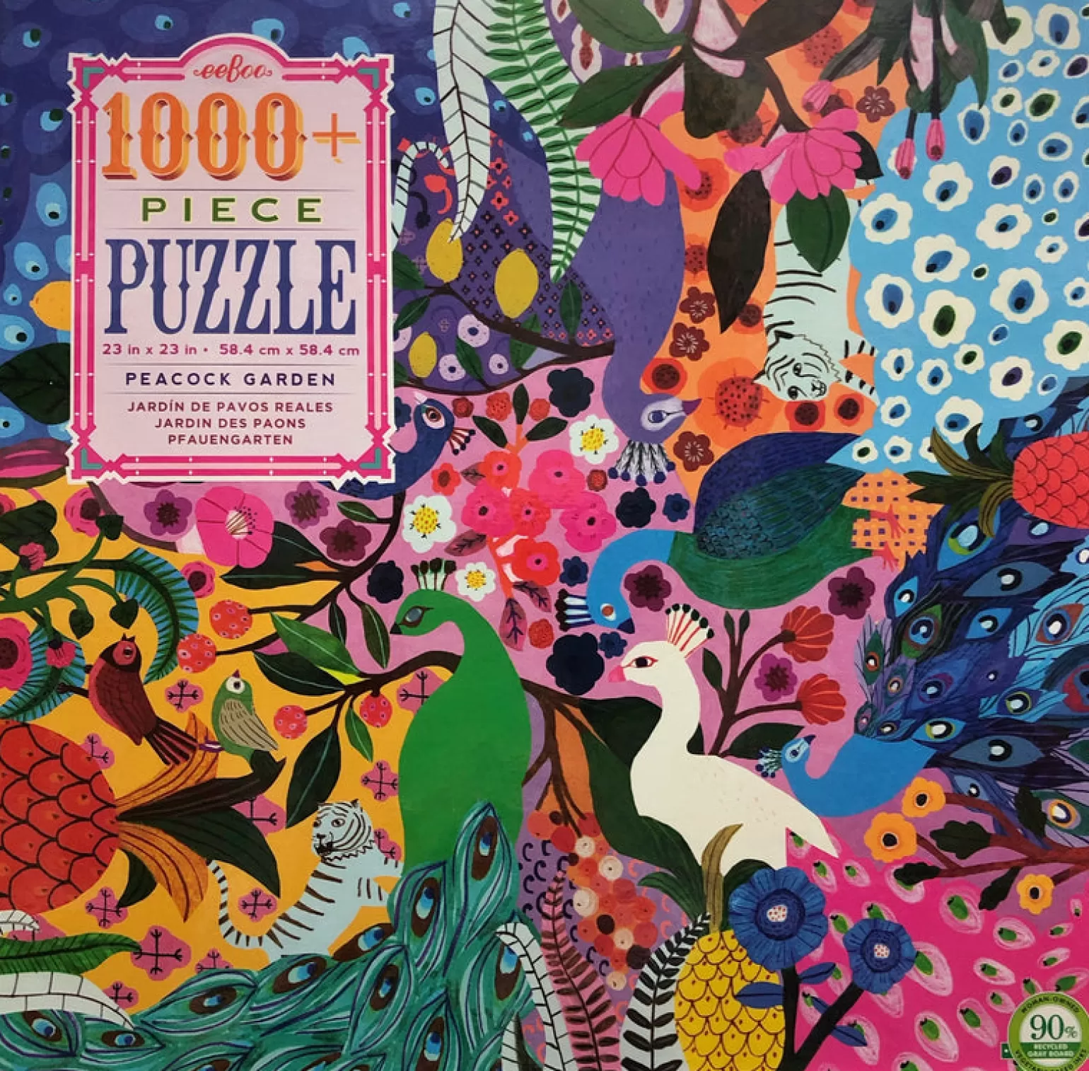 EeBoo - Jigsaw Puzzle Peacock Garden 1008 Pce