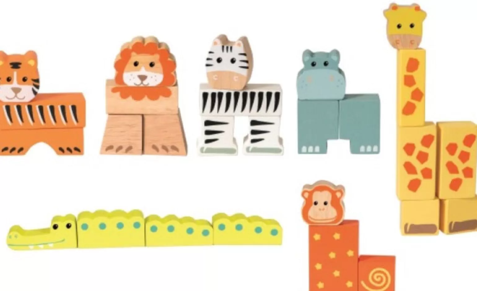 Clearance Toys - Wooden Animal Blocks Wooden Toys