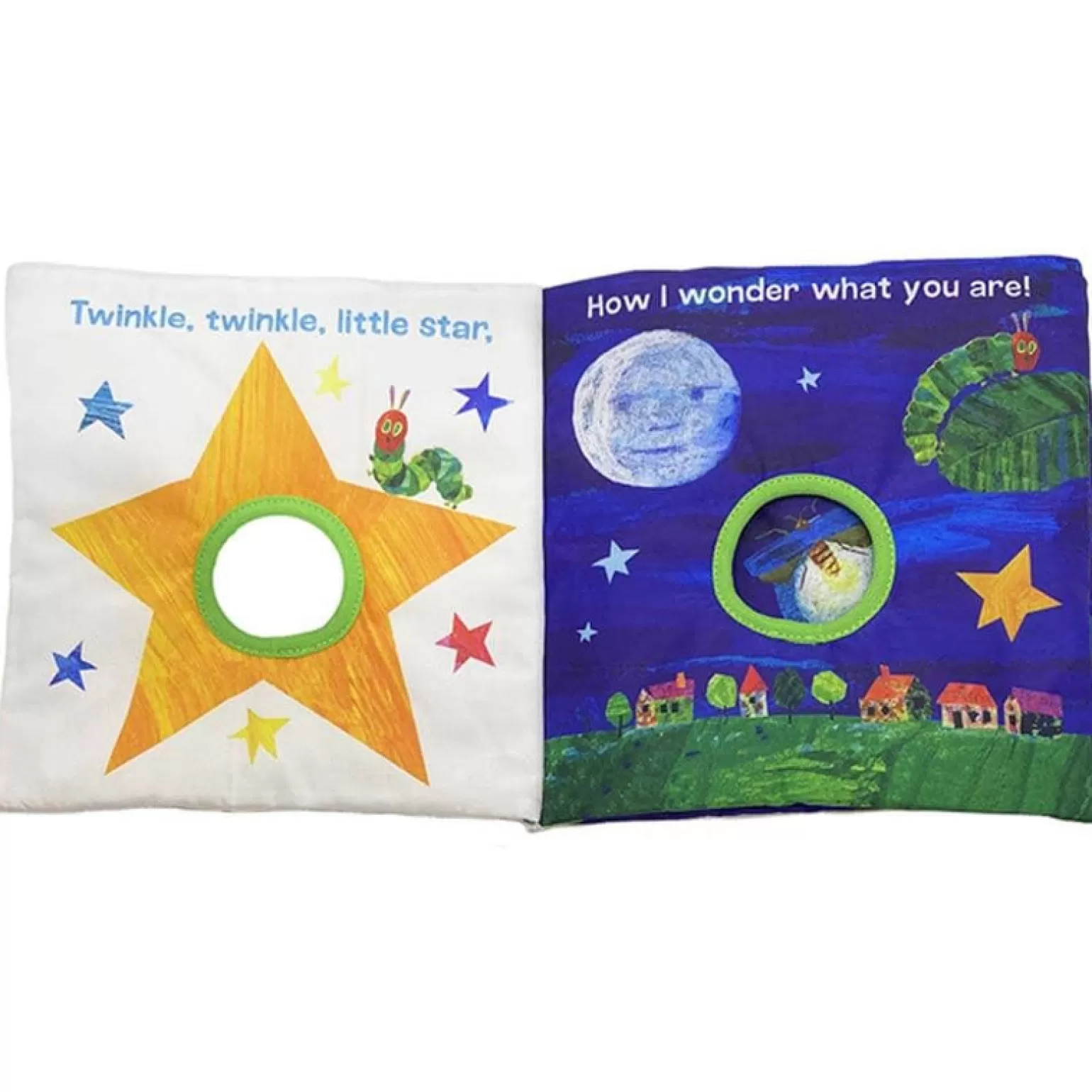 jasnor Eric Carle - Soft Teether Book - Very Hungry Caterpillar Clip On, Twinkle Twinkle Little Star