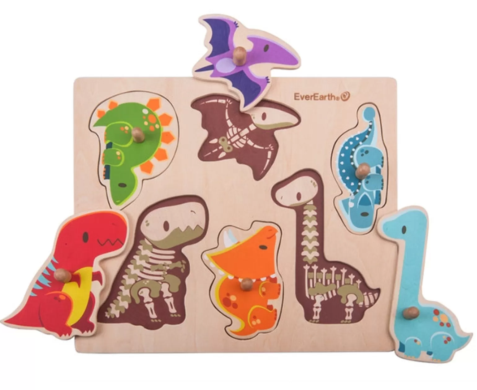 Fashion Dinosaur Wooden Peg Puzzle Wooden Toys