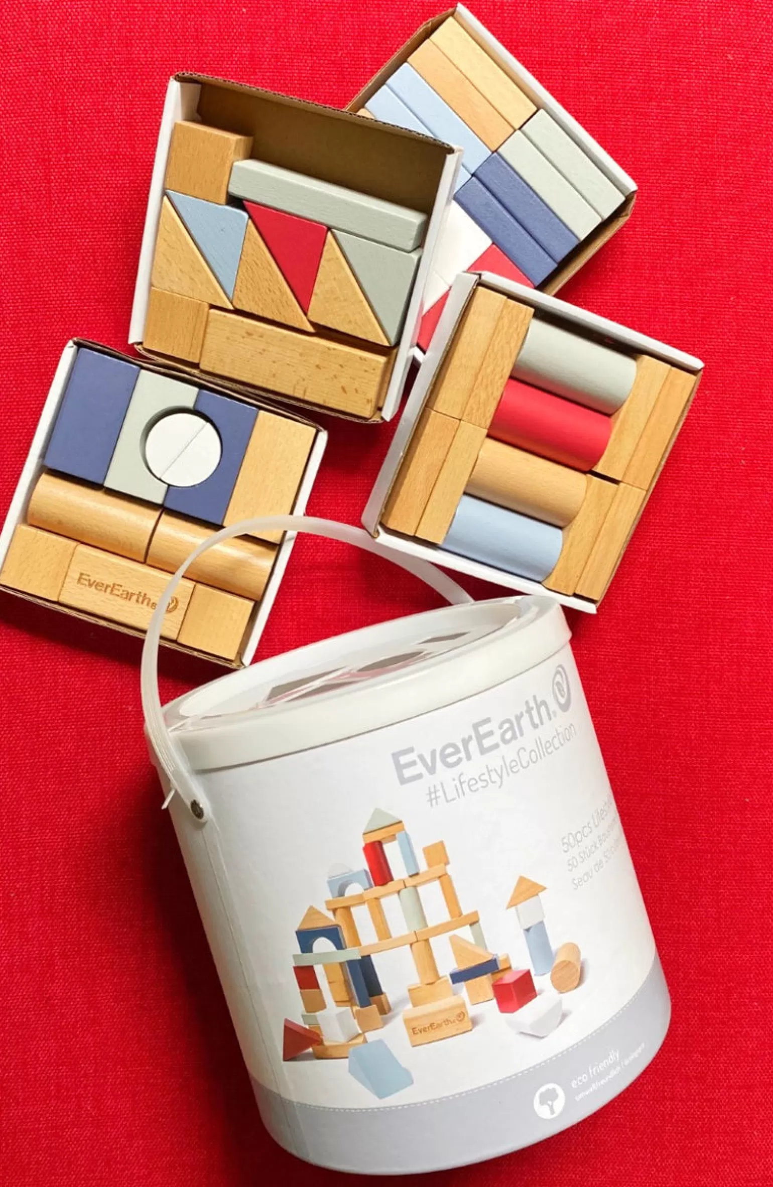 EverEarth Wooden Blocks 50 Pieces, Lifestyle Collection