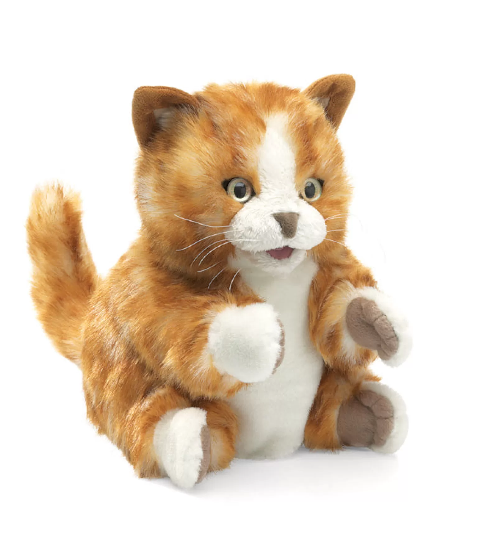 Fashion - Orange Tabby Kitten Hand Puppet Pretend + Imaginative Play