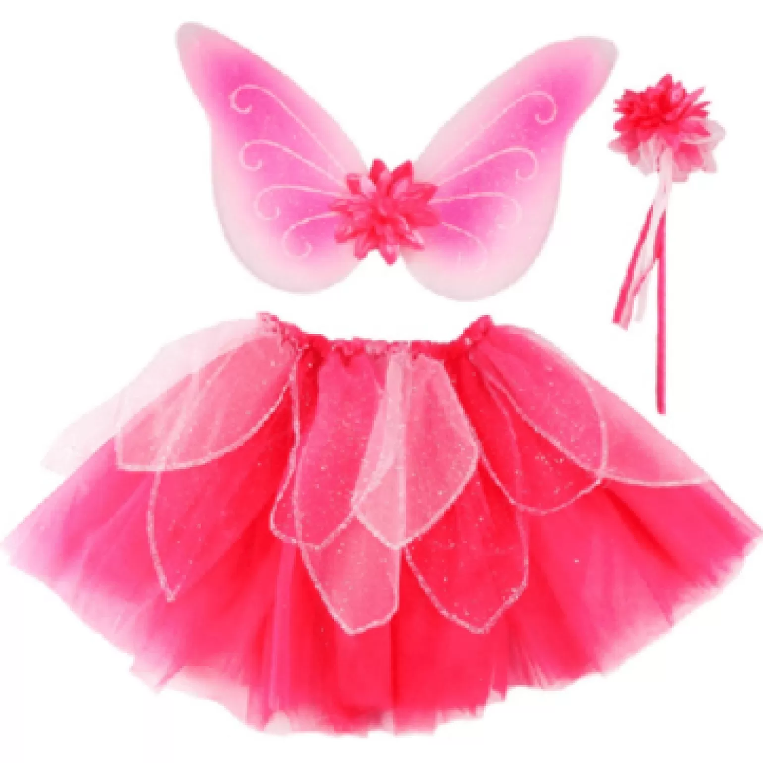 Great Pretenders - Fancy Flutter Skirt, Wand And Wings Costume In Pink