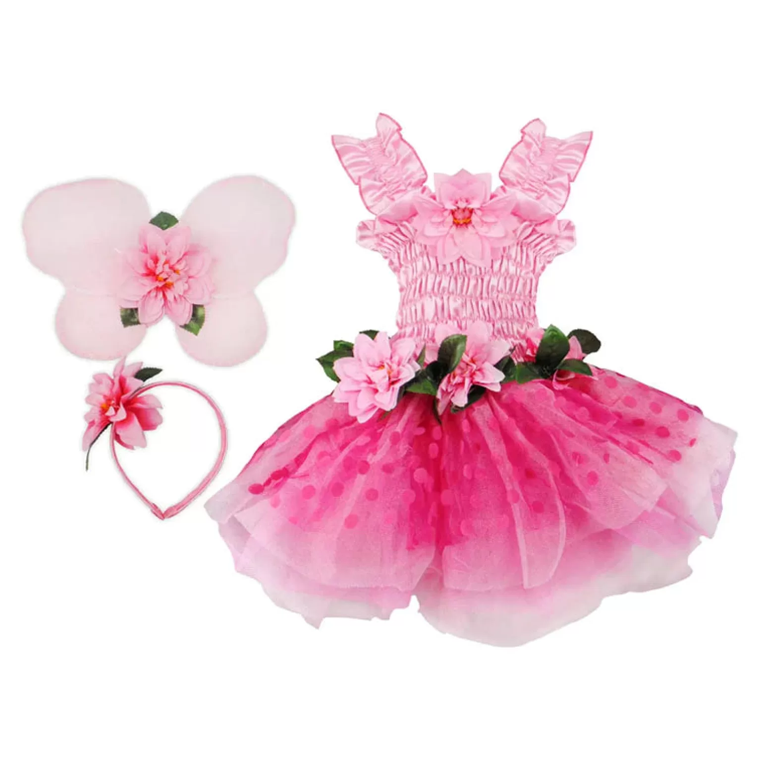 Great Pretenders - Pink Fairy Blooms Dress With Headband And Wings
