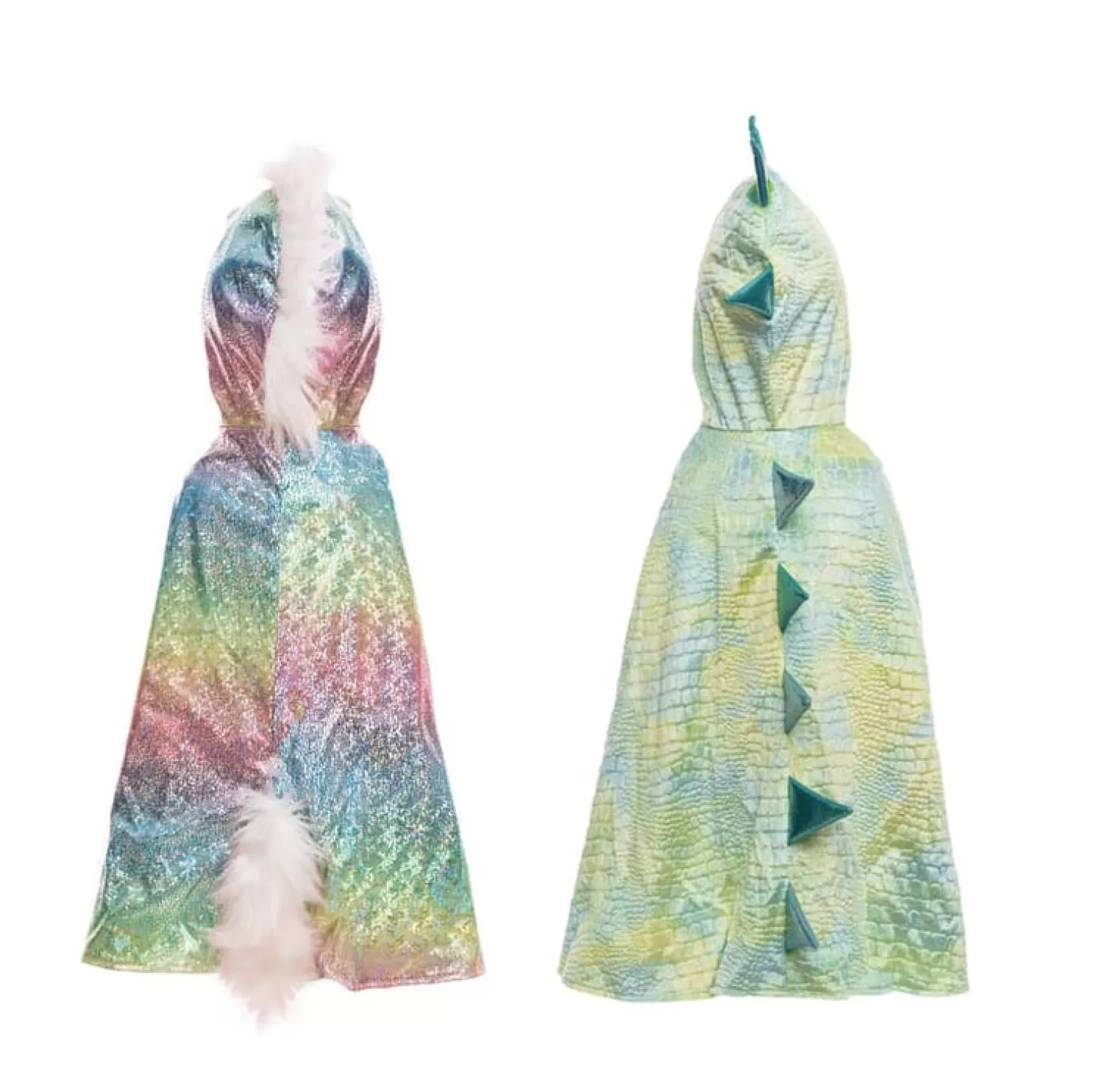 Great Pretenders - Reversible Unicorn & Dragon Cape In Green