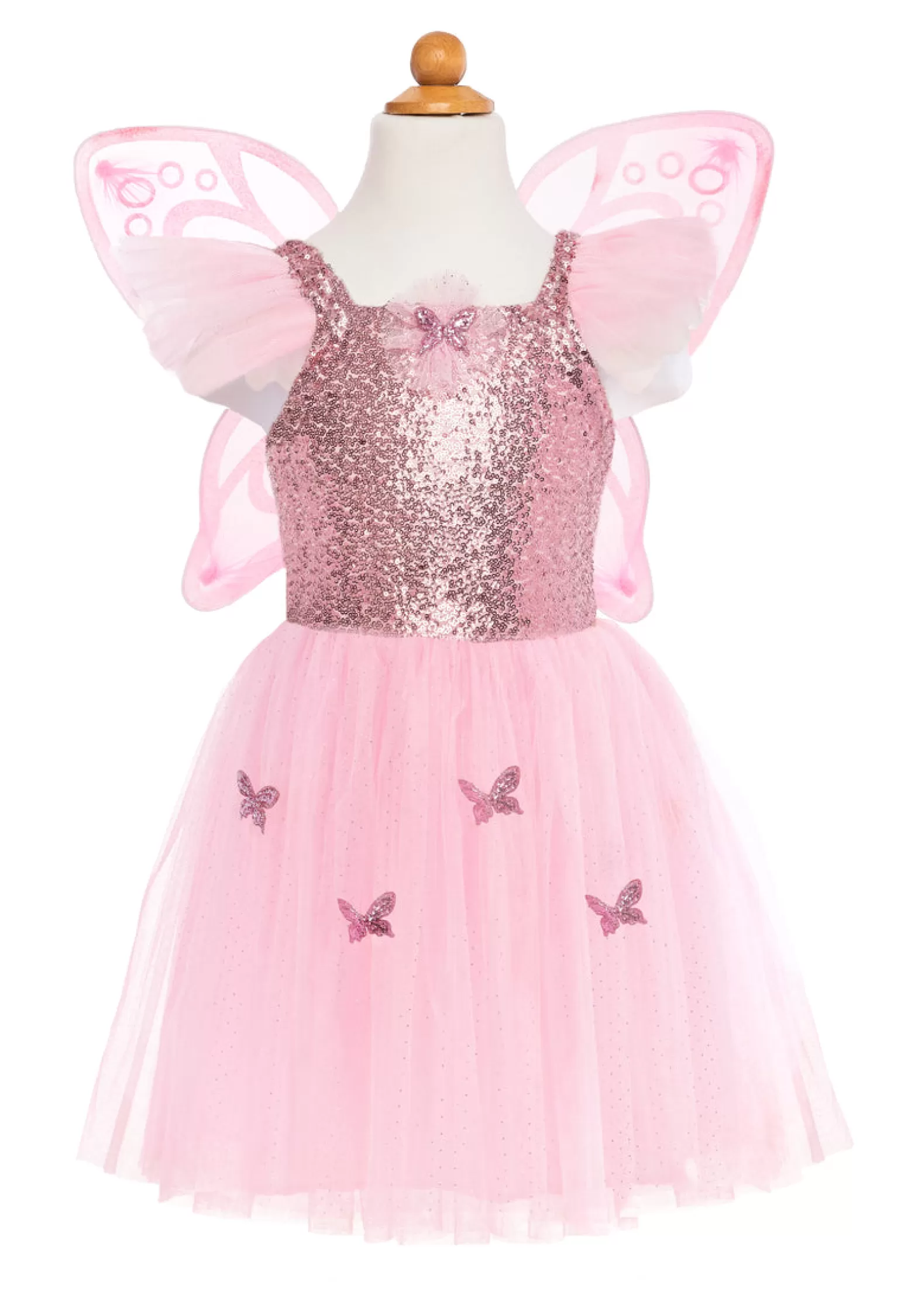 Childplay Melbourne Great Pretenders Pink Sequin Butterfly Dress Costume With Wings