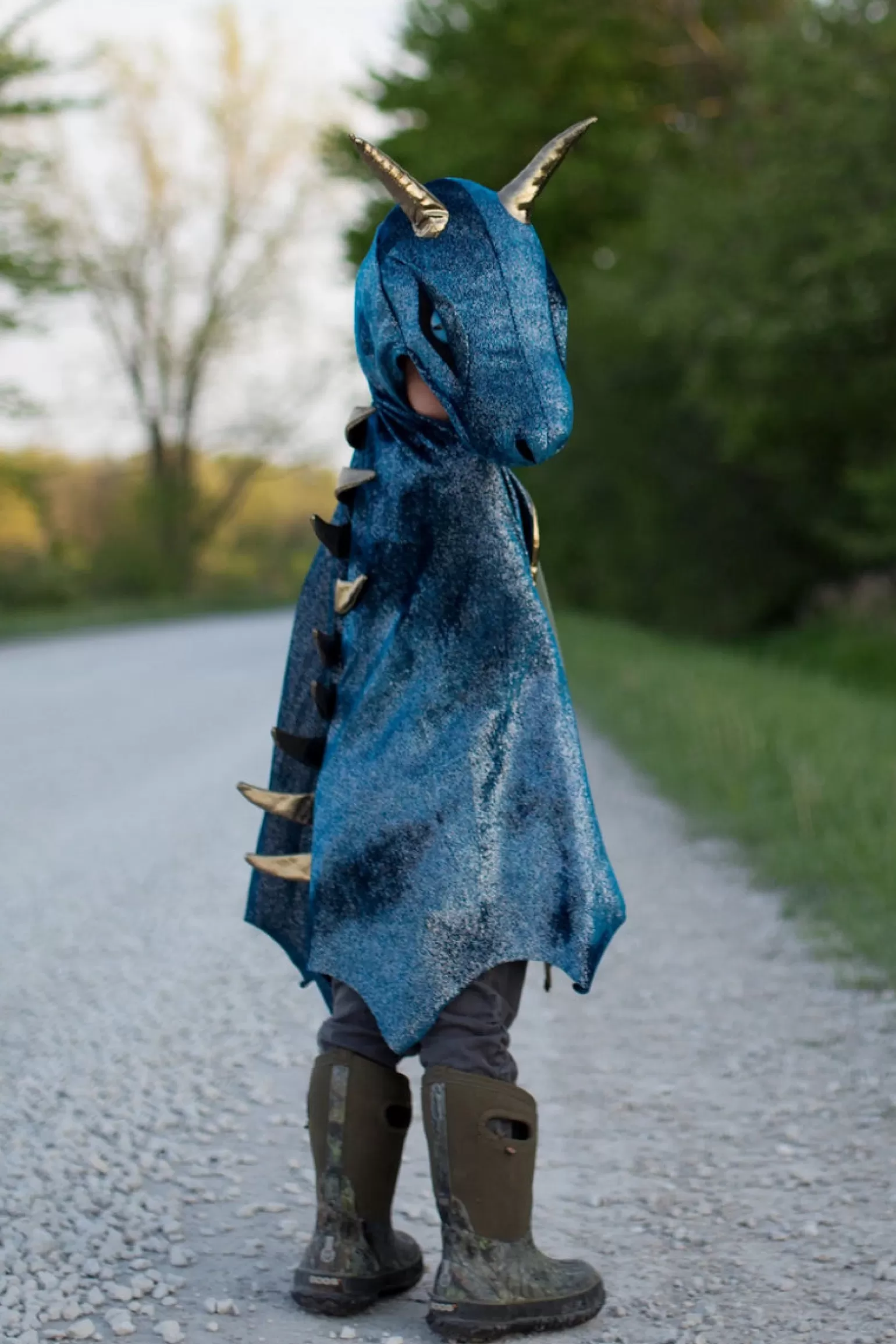 Great Pretenders Starry Night Dragon Cape Costume In Teal And Gold