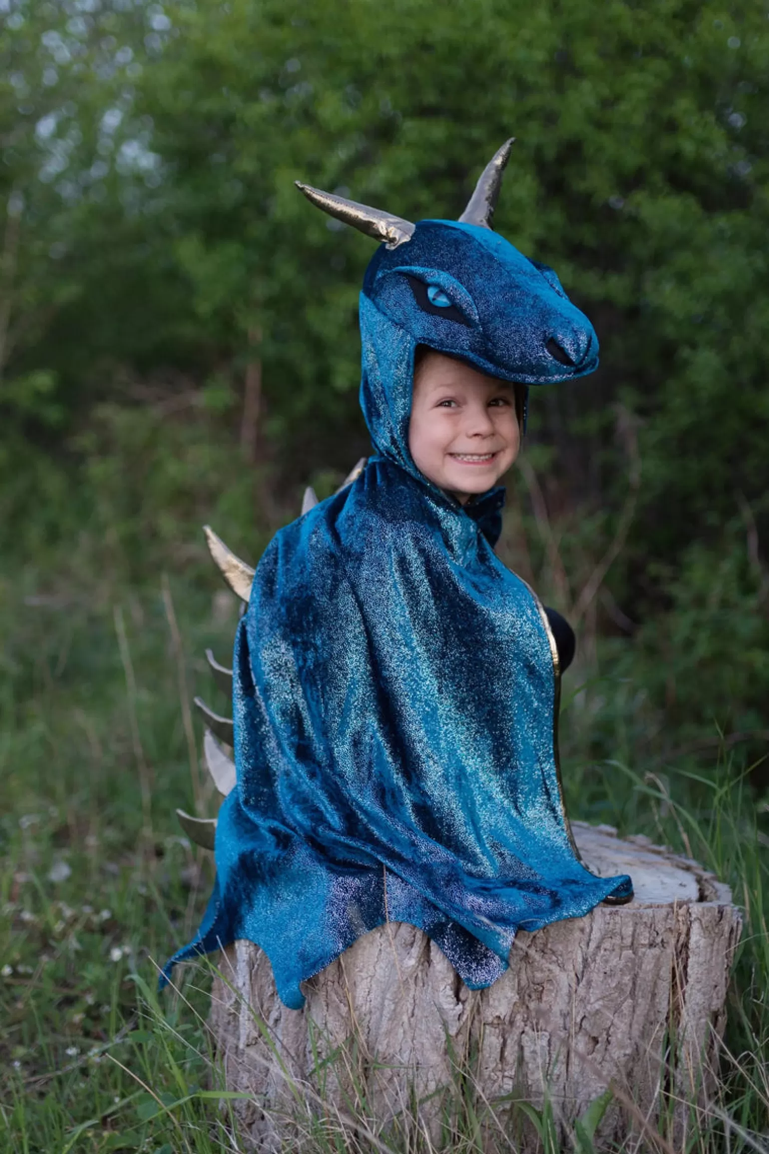 Great Pretenders Starry Night Dragon Cape Costume In Teal And Gold