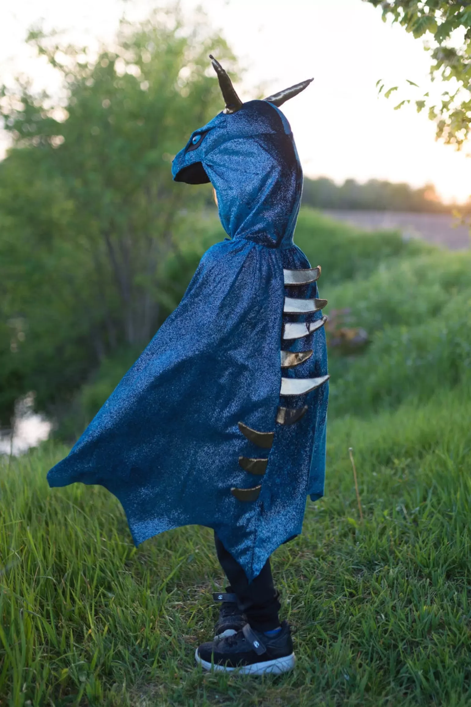 Great Pretenders Starry Night Dragon Cape Costume In Teal And Gold