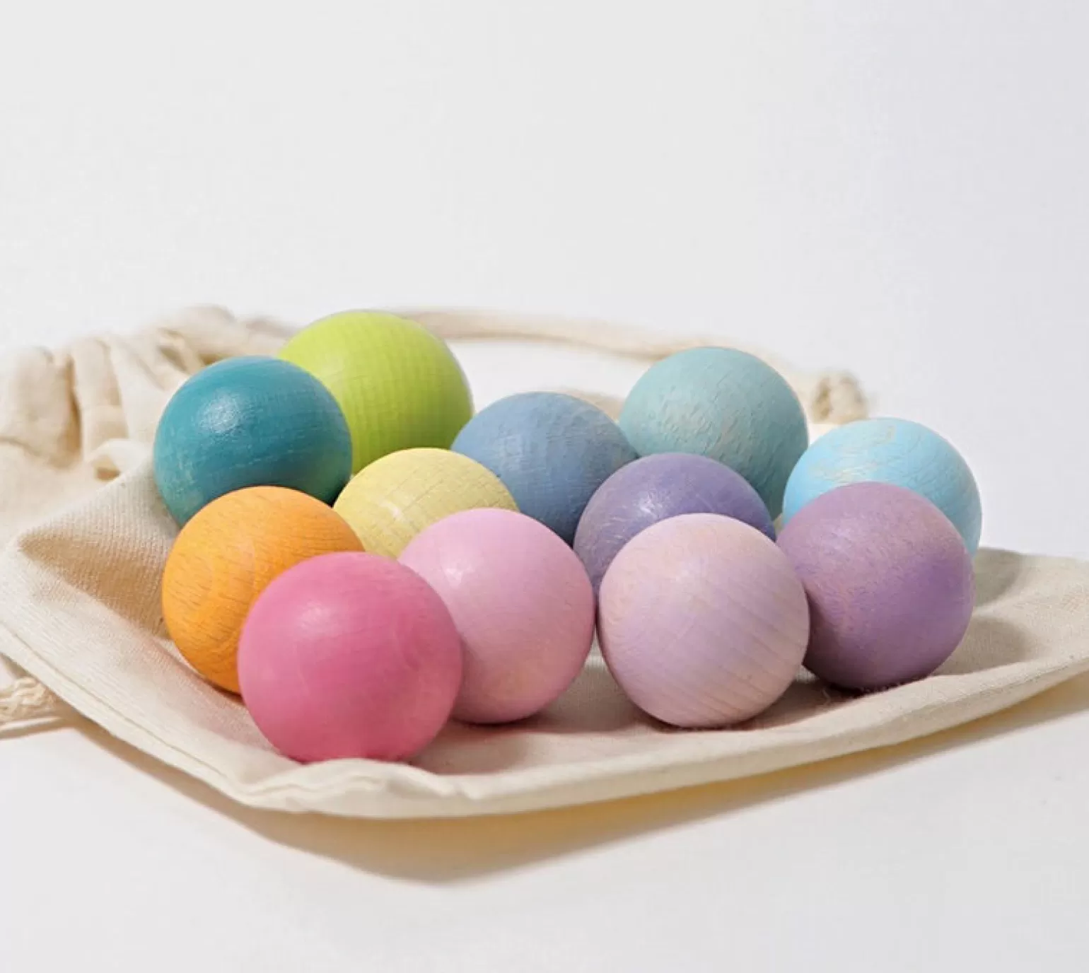 Sale Grimms 12 Wooden Balls In Small Pastel Wooden Toys