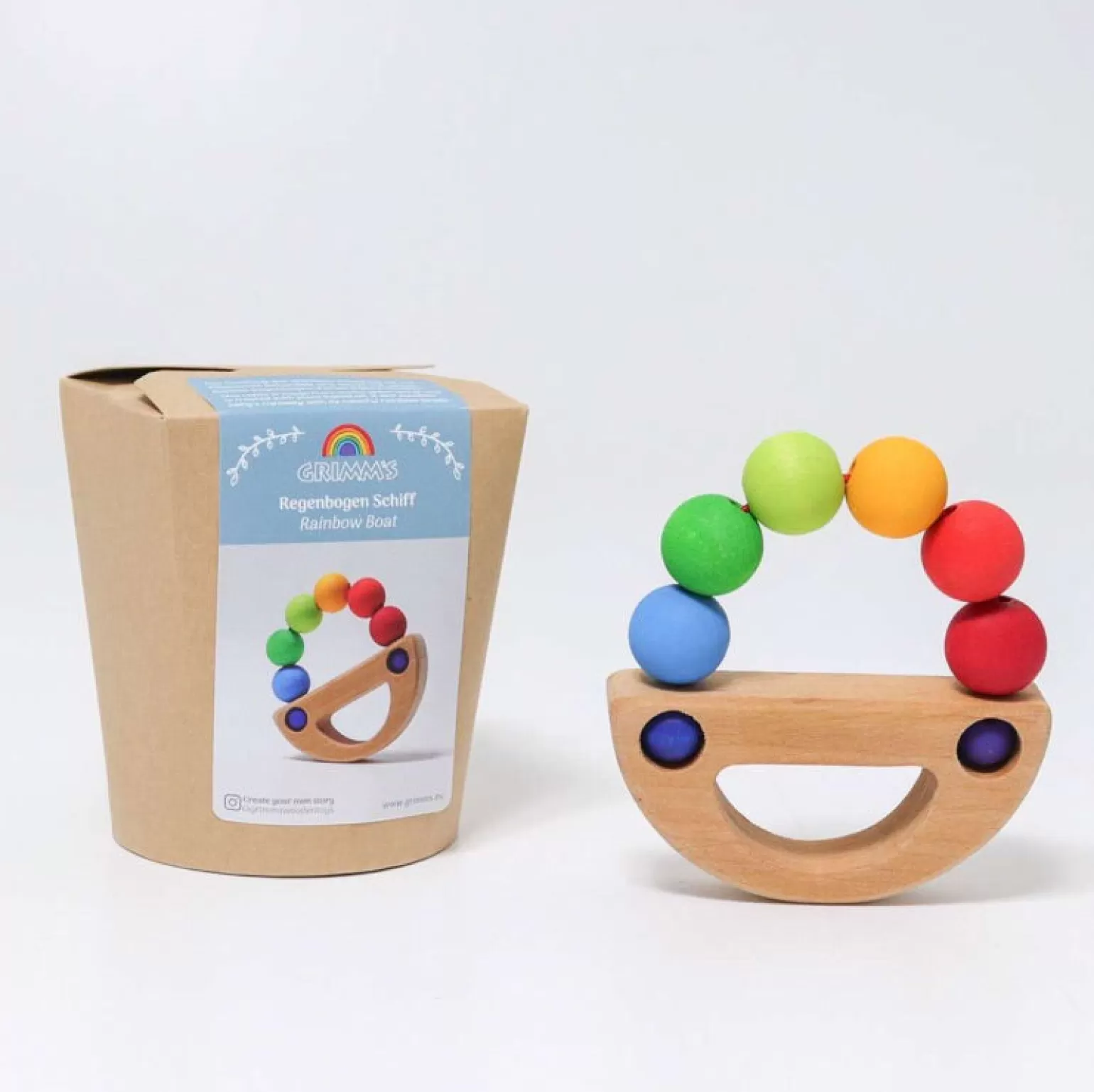 Shop Grimms - Grasping Toy, Rainbow Boat Wooden Toys