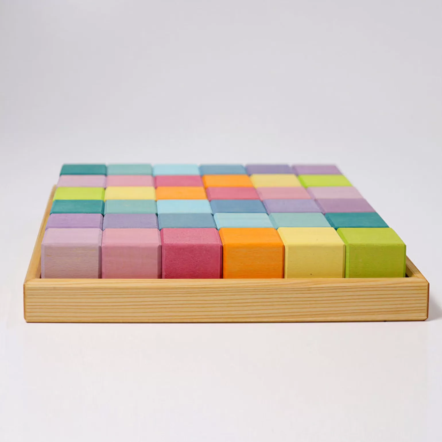 Fashion - Square, 36 Cubes Pastel Wooden Toys