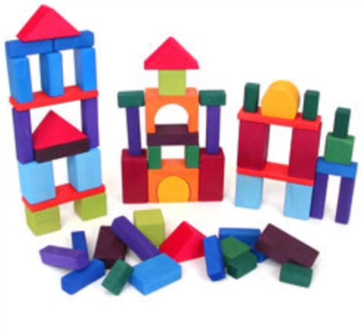 Grimm's Grimms - Wooden Blocks Coloured 60 Pieces