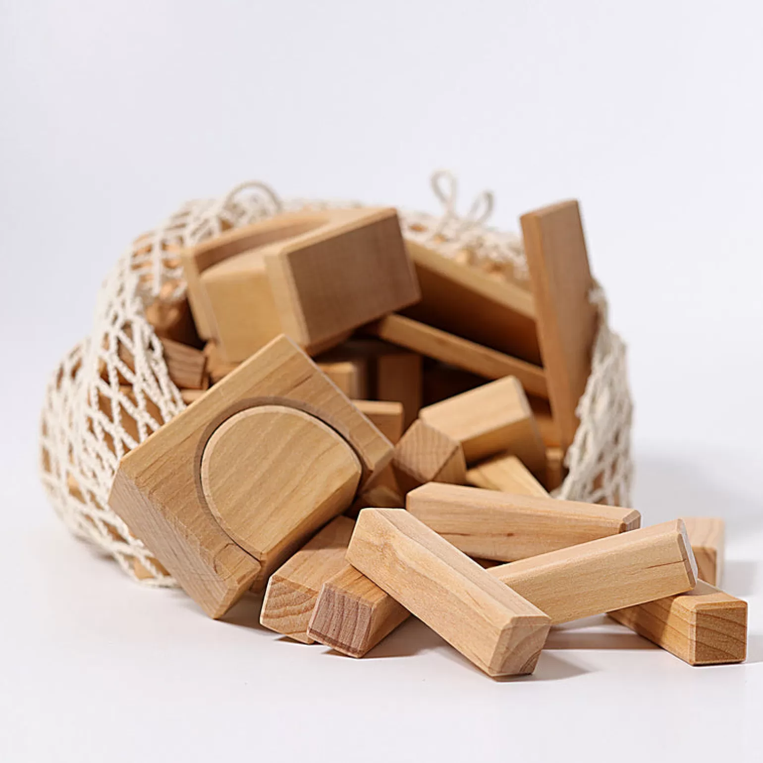 Hot Grimms - Wooden Blocks Natural 60 Pieces Wooden Toys