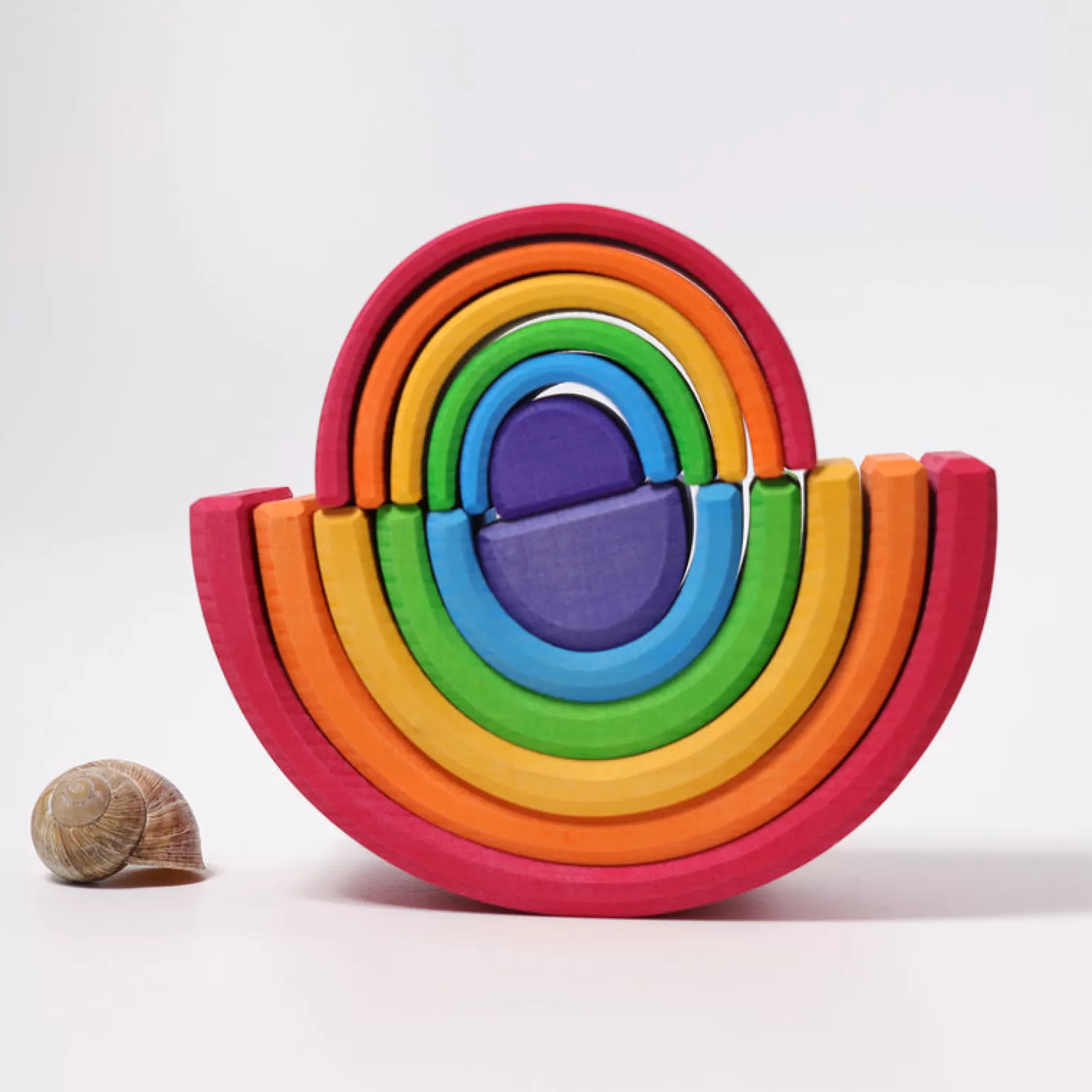 Hot Grimms - Wooden Colored Rainbow Medium 6 Pieces Wooden Toys