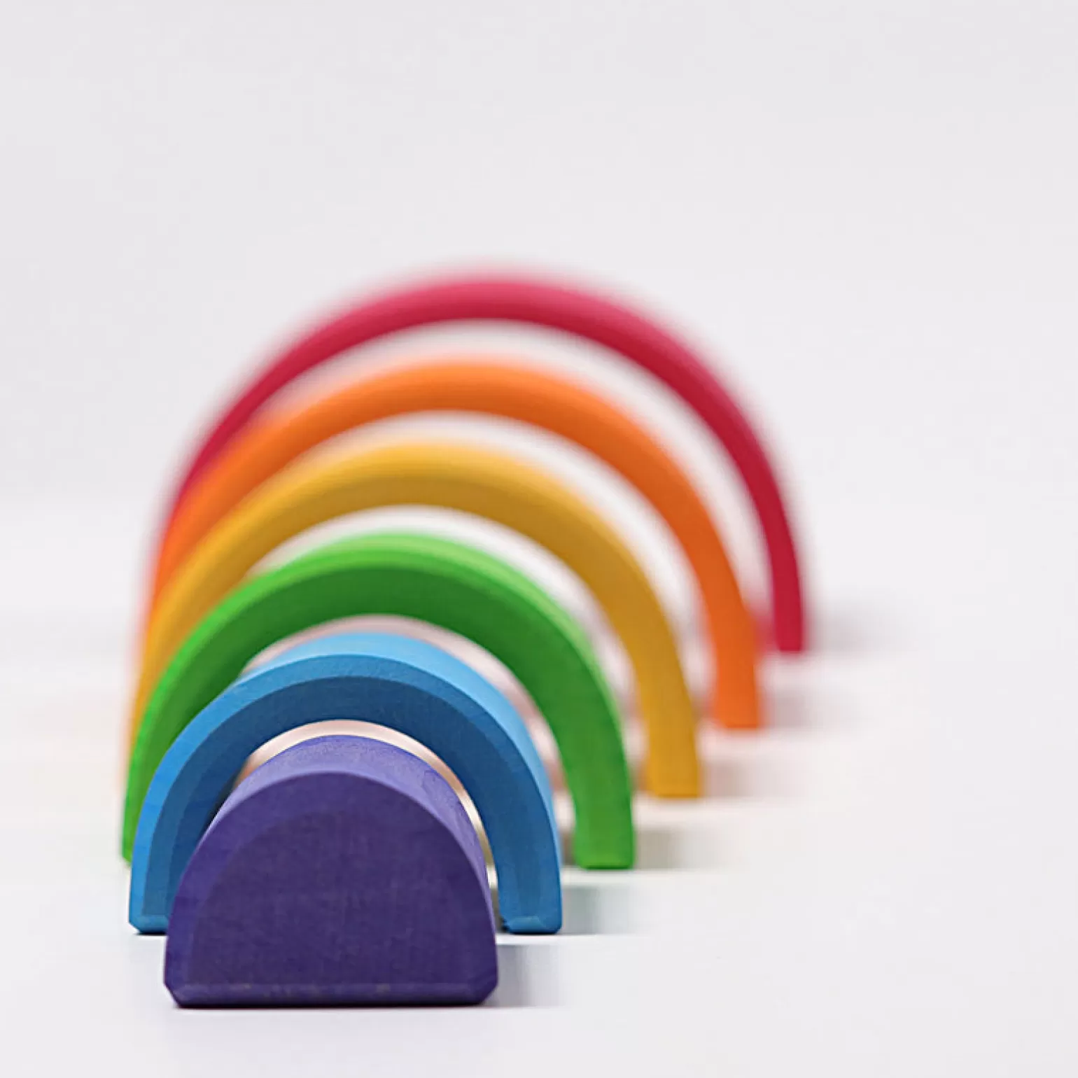 Grimm's Grimms - Wooden Colored Rainbow Medium 6 Pieces
