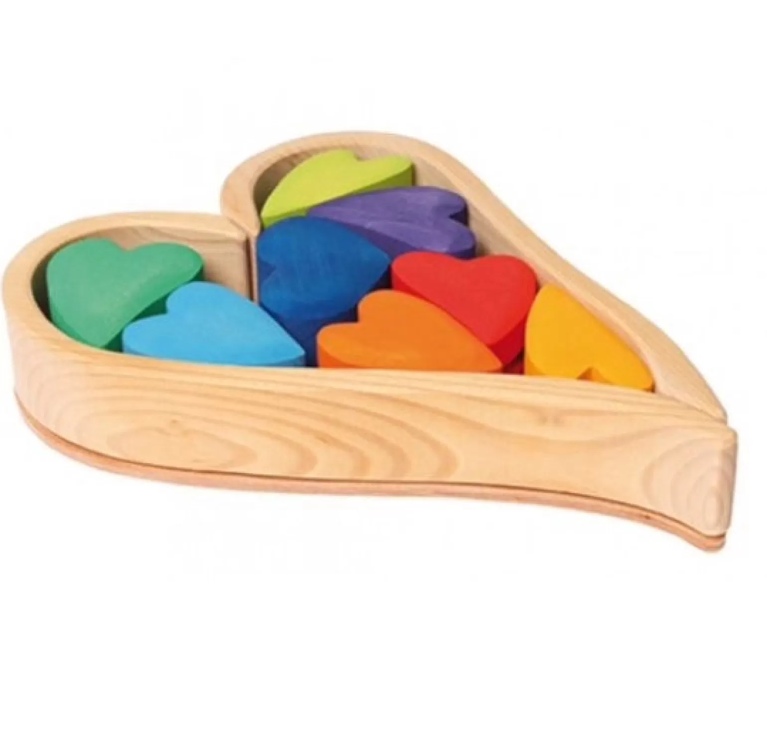 Flash Sale Grimms - Wooden Rainbow Heart Blocks Wooden Toys