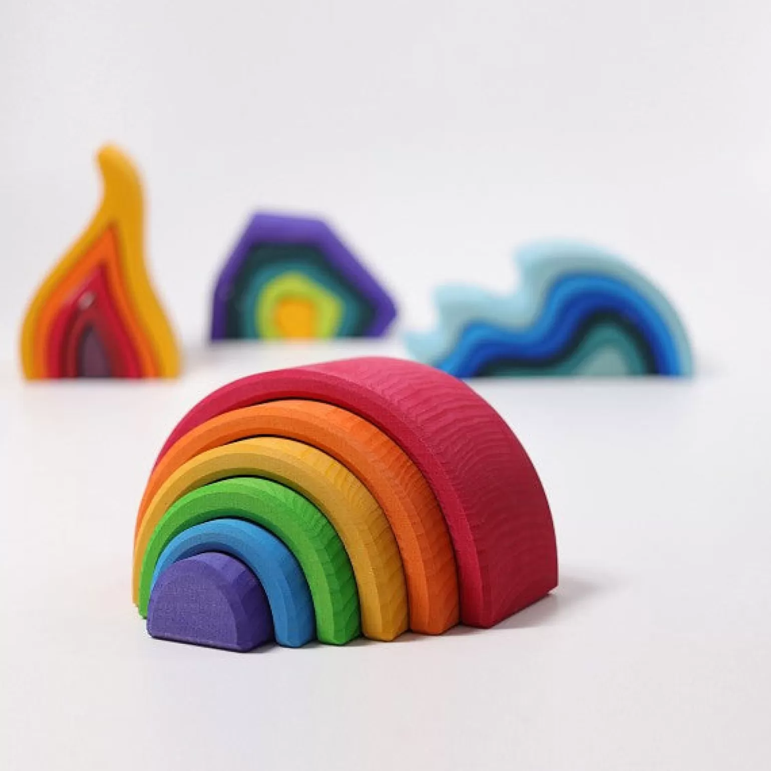 Grimm's - Wooden Rainbow Small 6 Pieces