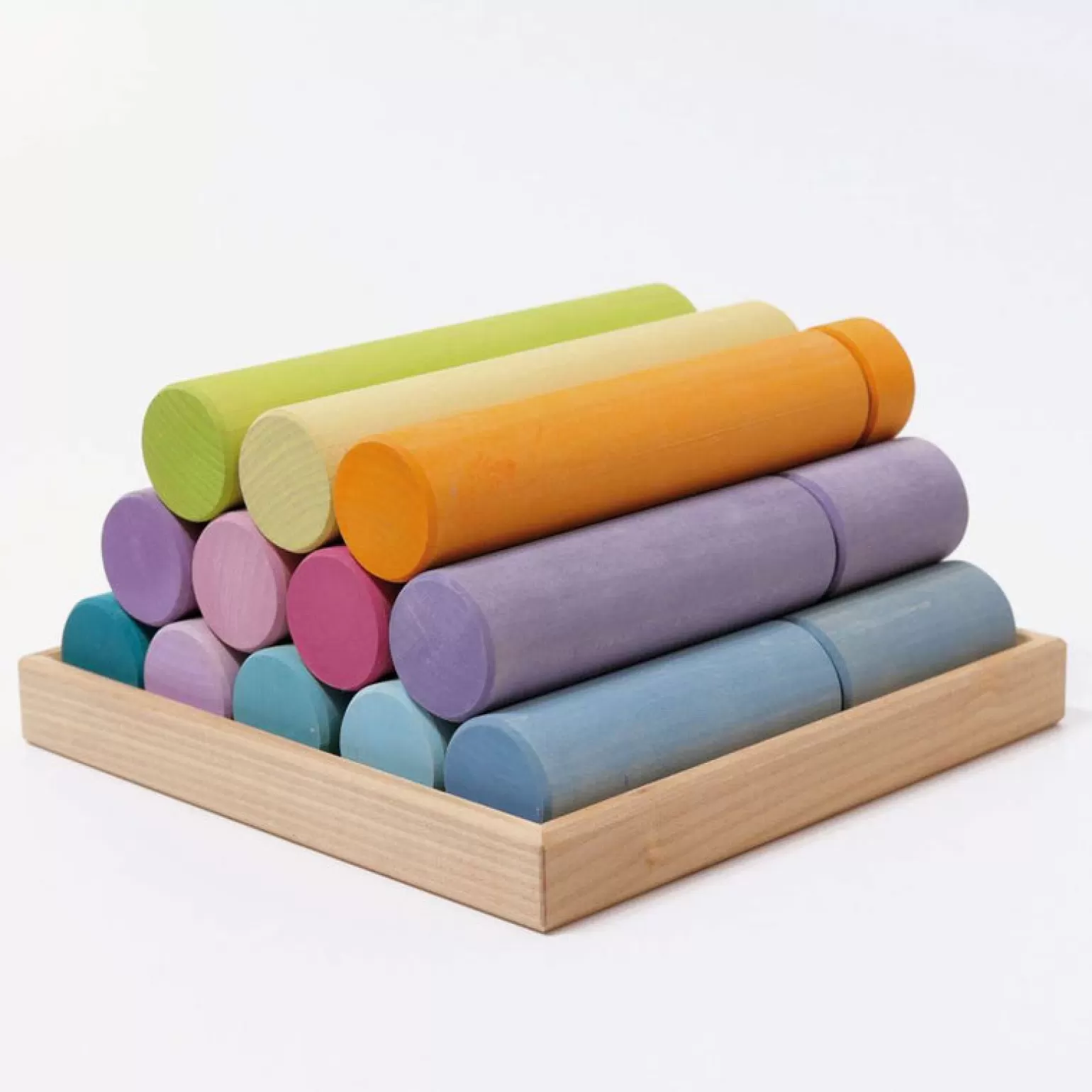 New Large Wooden Building Rollers Pastel Wooden Toys