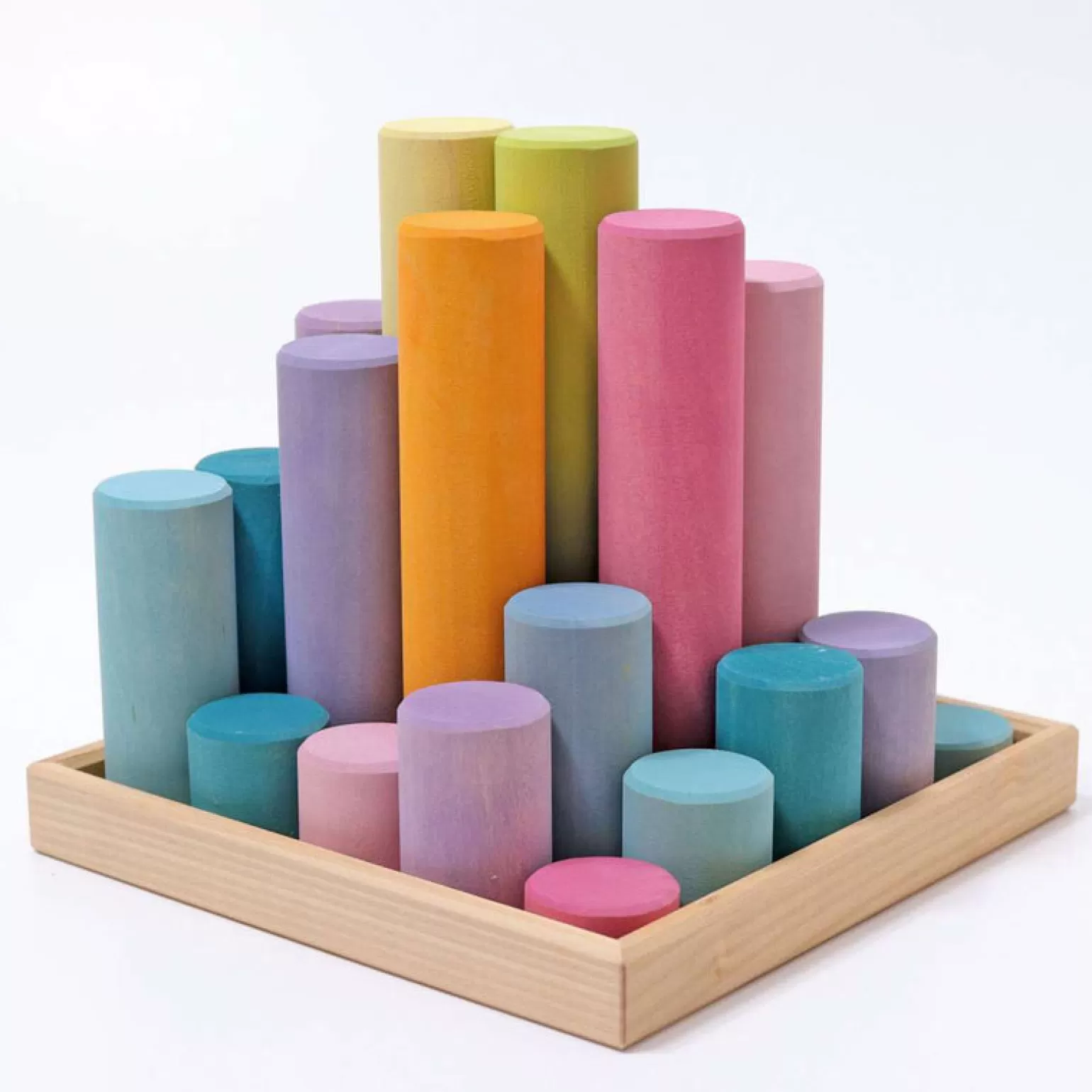 New Large Wooden Building Rollers Pastel Wooden Toys