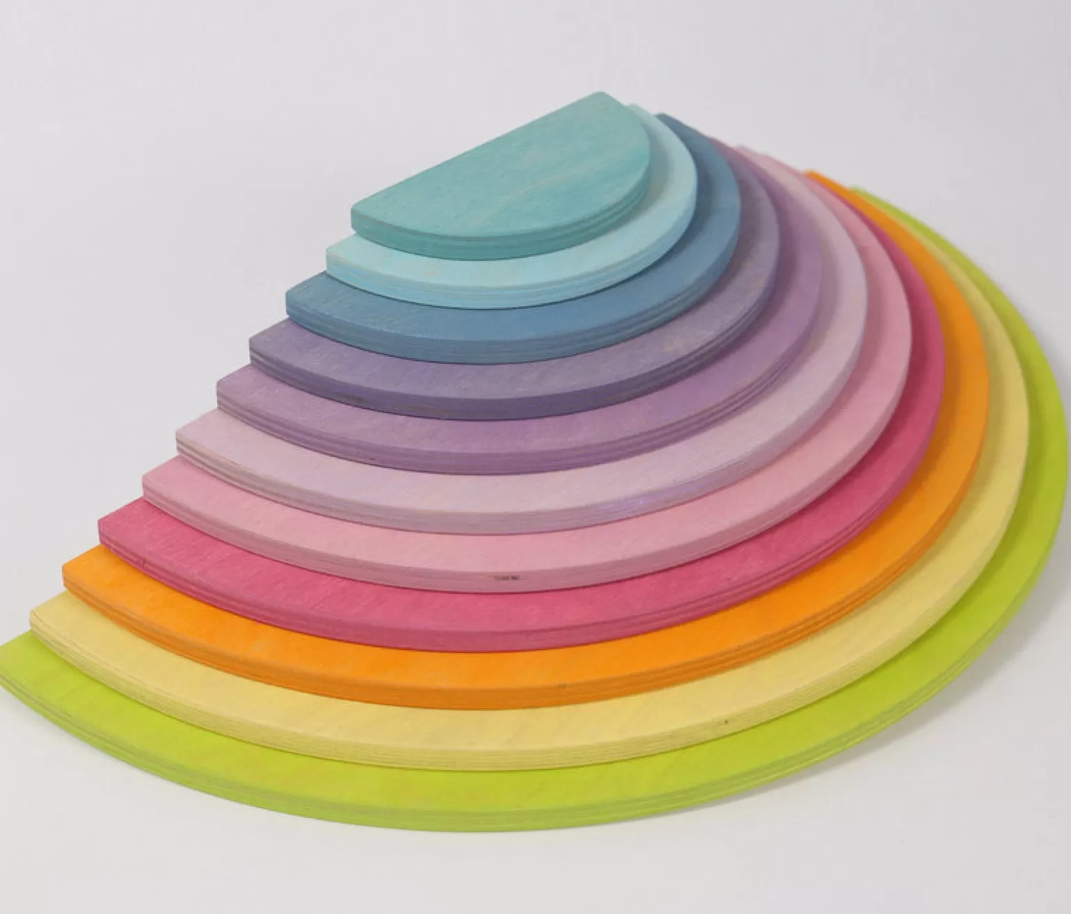 Fashion Rainbow Semi Circles In Pastel Wooden Toys