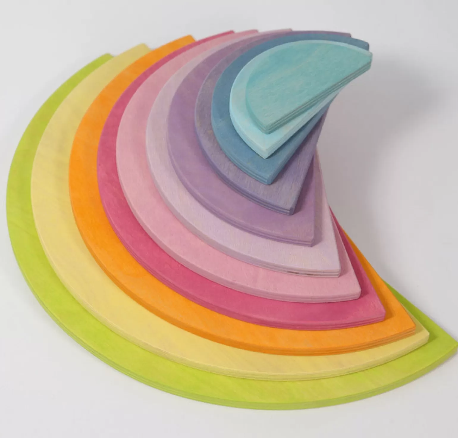 Fashion Rainbow Semi Circles In Pastel Wooden Toys