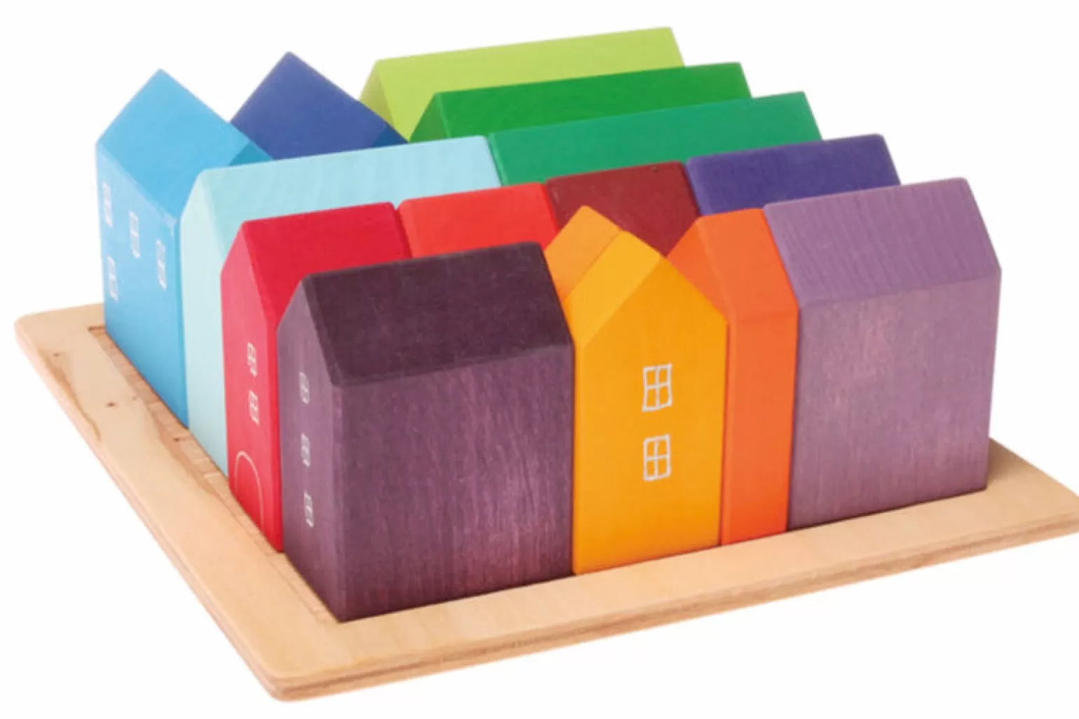 Cheap Wooden Building Set Small Houses Wooden Toys