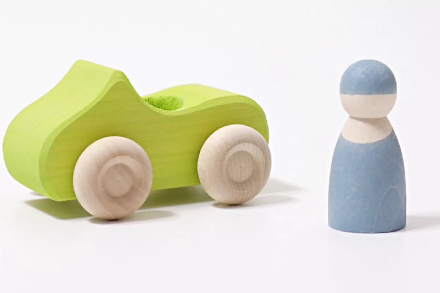 Clearance Wooden Small Convertible Green Car Wooden Toys