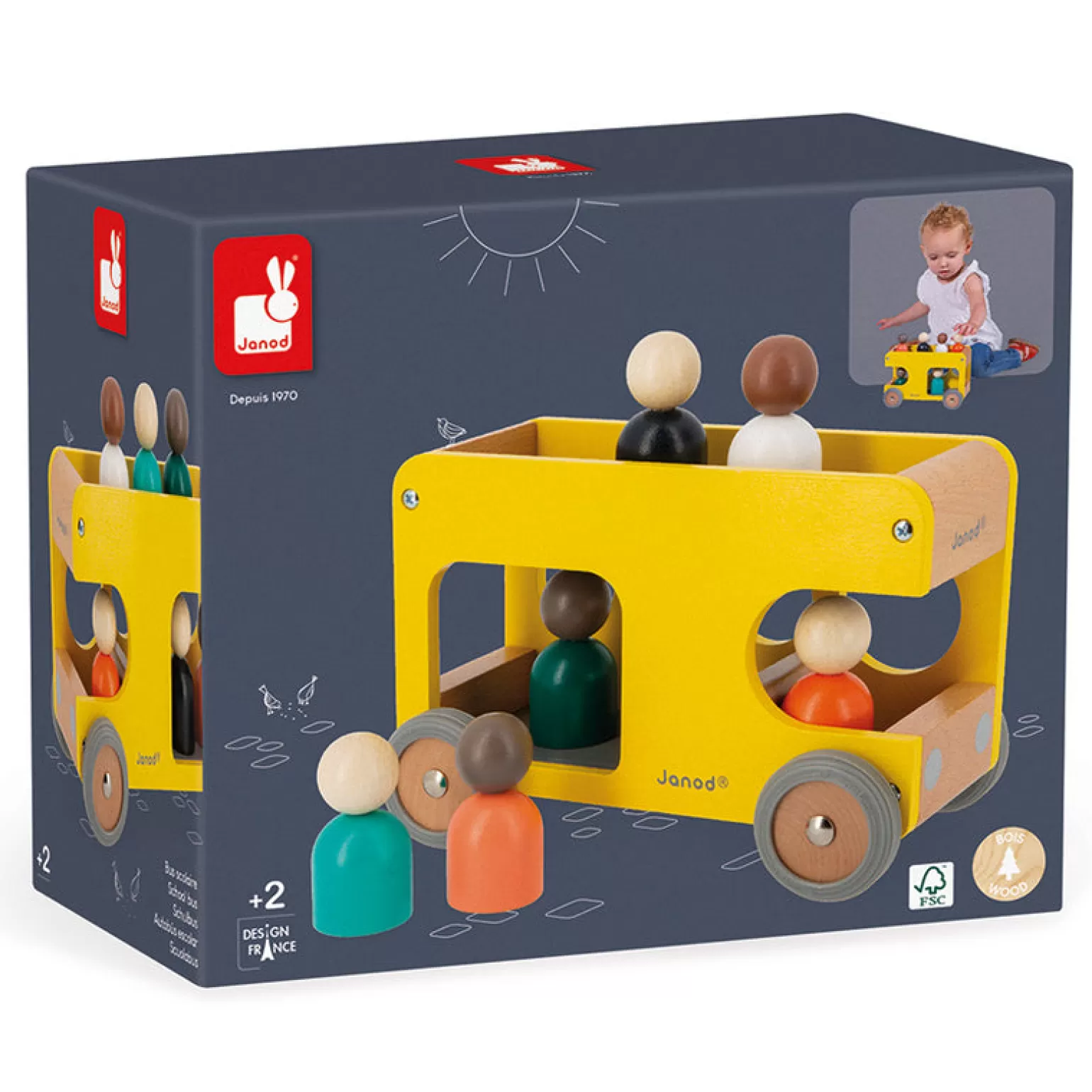 Hot - School Bus Wooden Toys