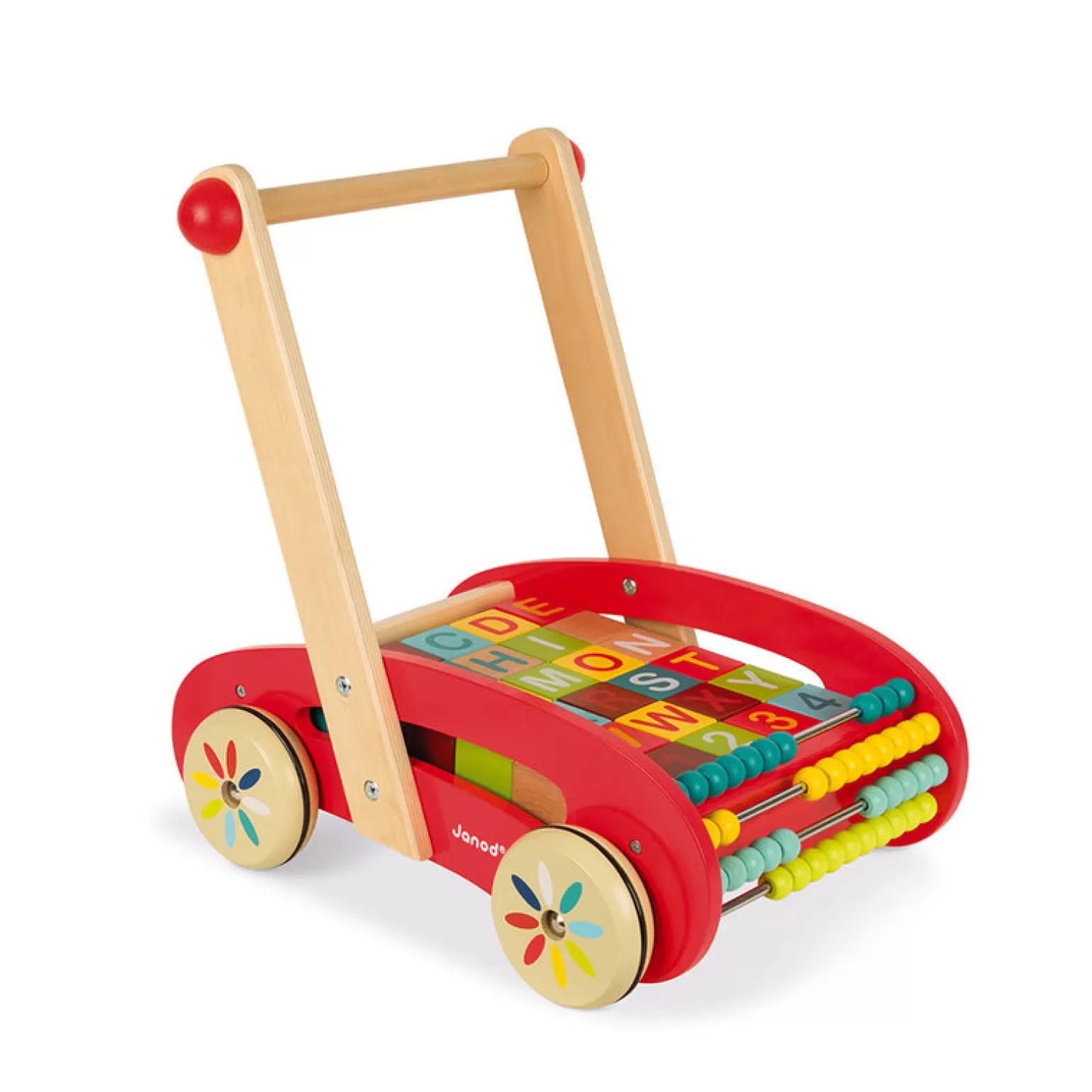 Janod - Wooden Walker With Blocks Abc